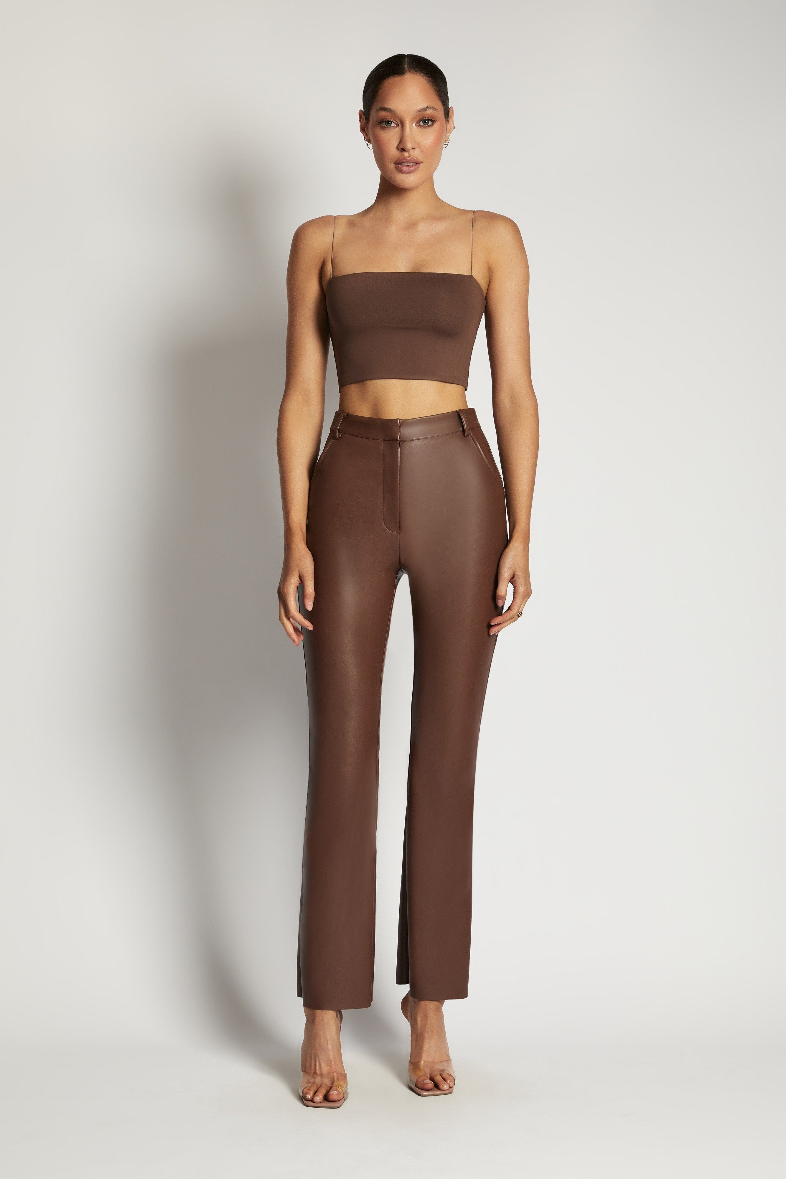 Yvonne Cami Crop Top - Chocolate sold by Meshki product image thumbnail 7