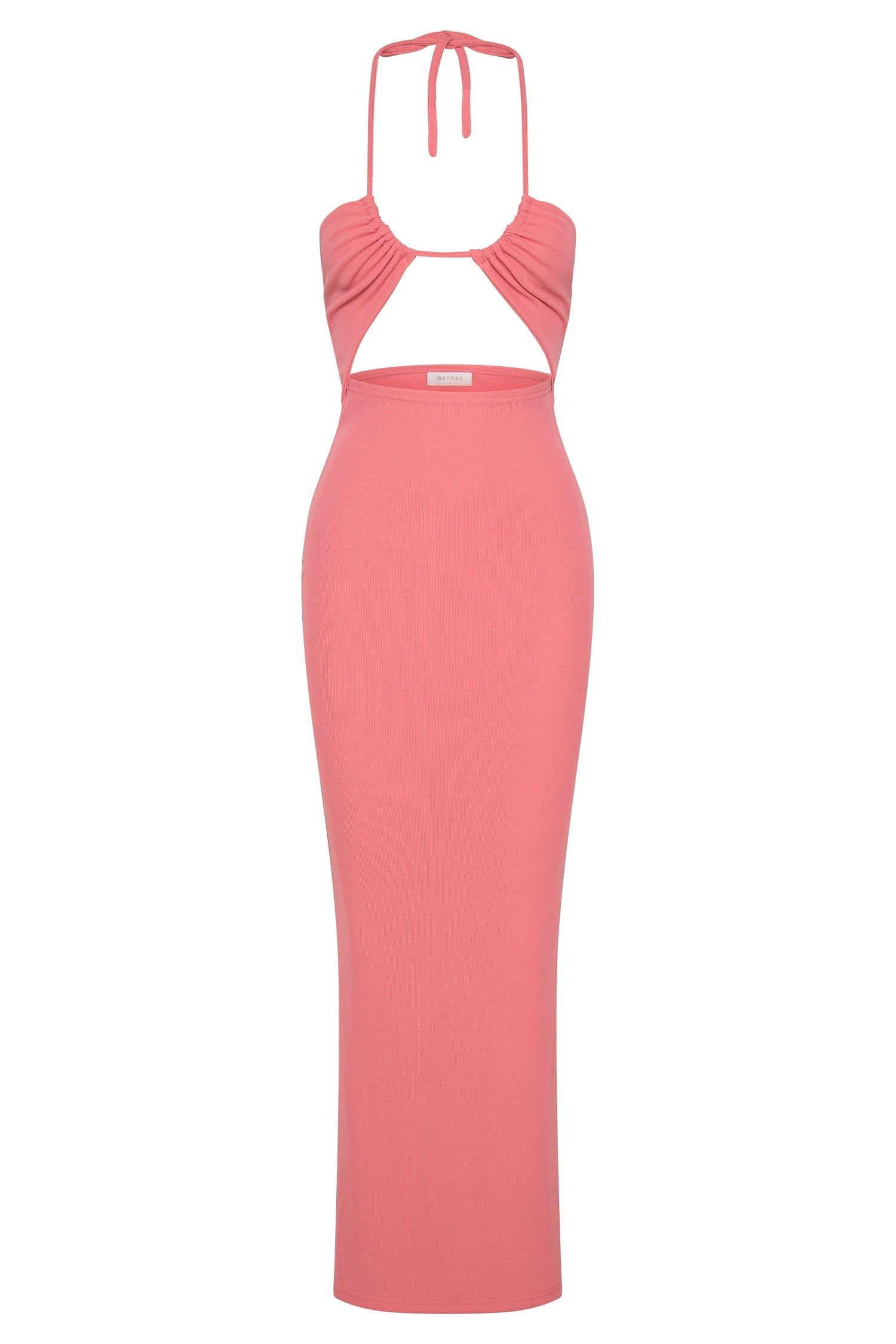 Maddie Ribbed Drawstring Maxi Dress - Candy Pink sold by Meshki product image thumbnail 11