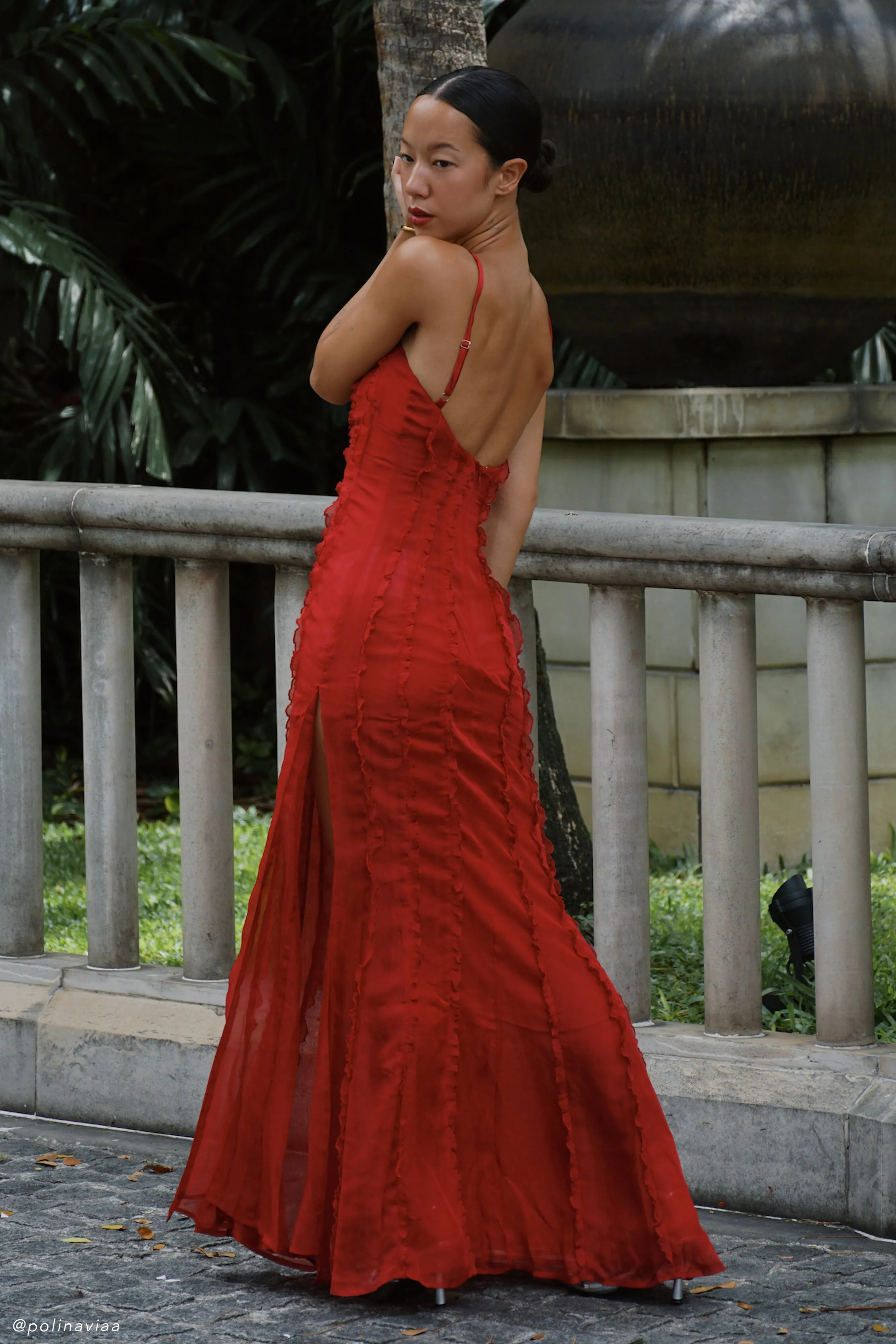 Jacinta Chiffon Maxi Dress - Vermilion Red sold by Meshki product image thumbnail 3