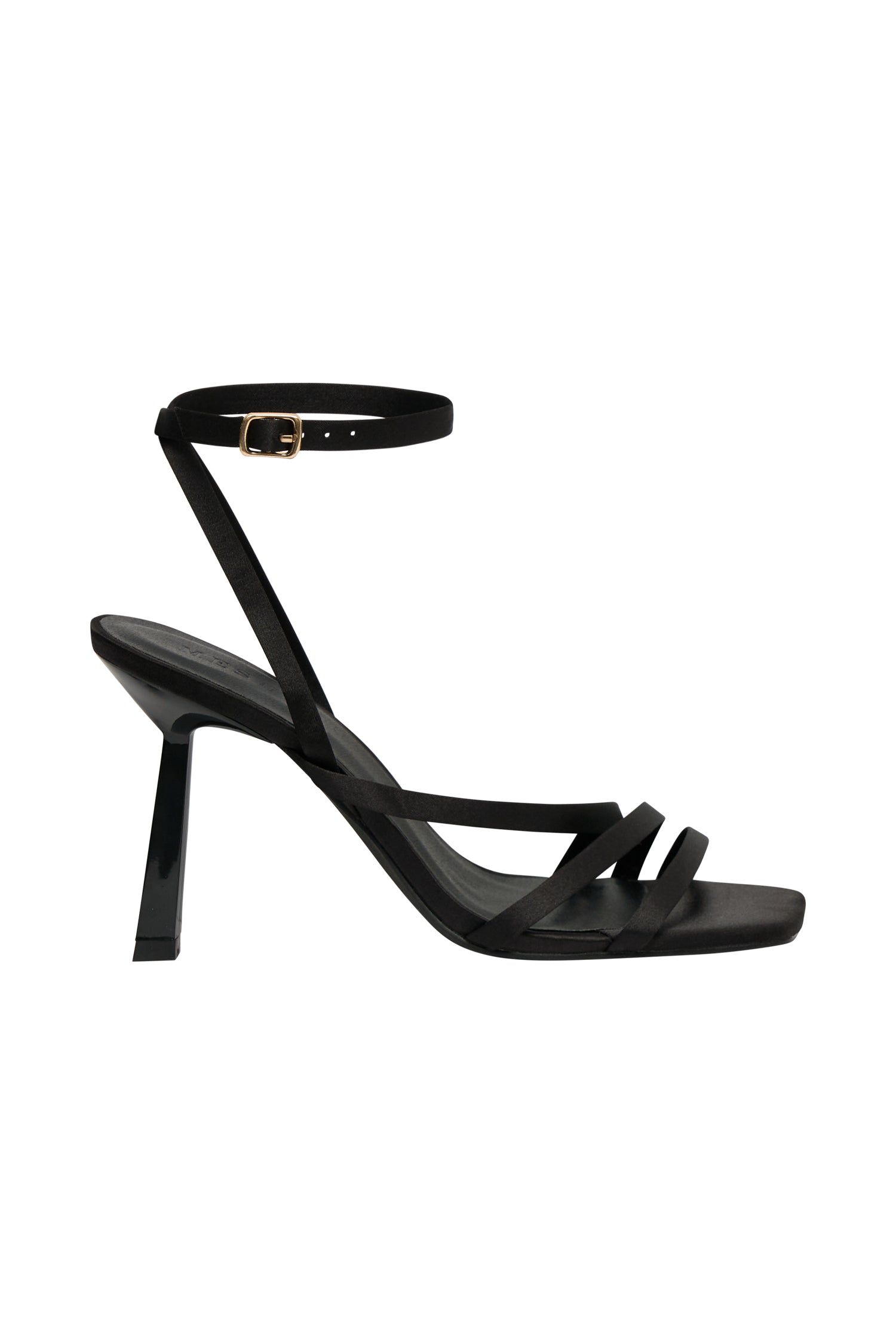 Lena Three Strap Satin Heels - Black sold by Meshki product image thumbnail 7