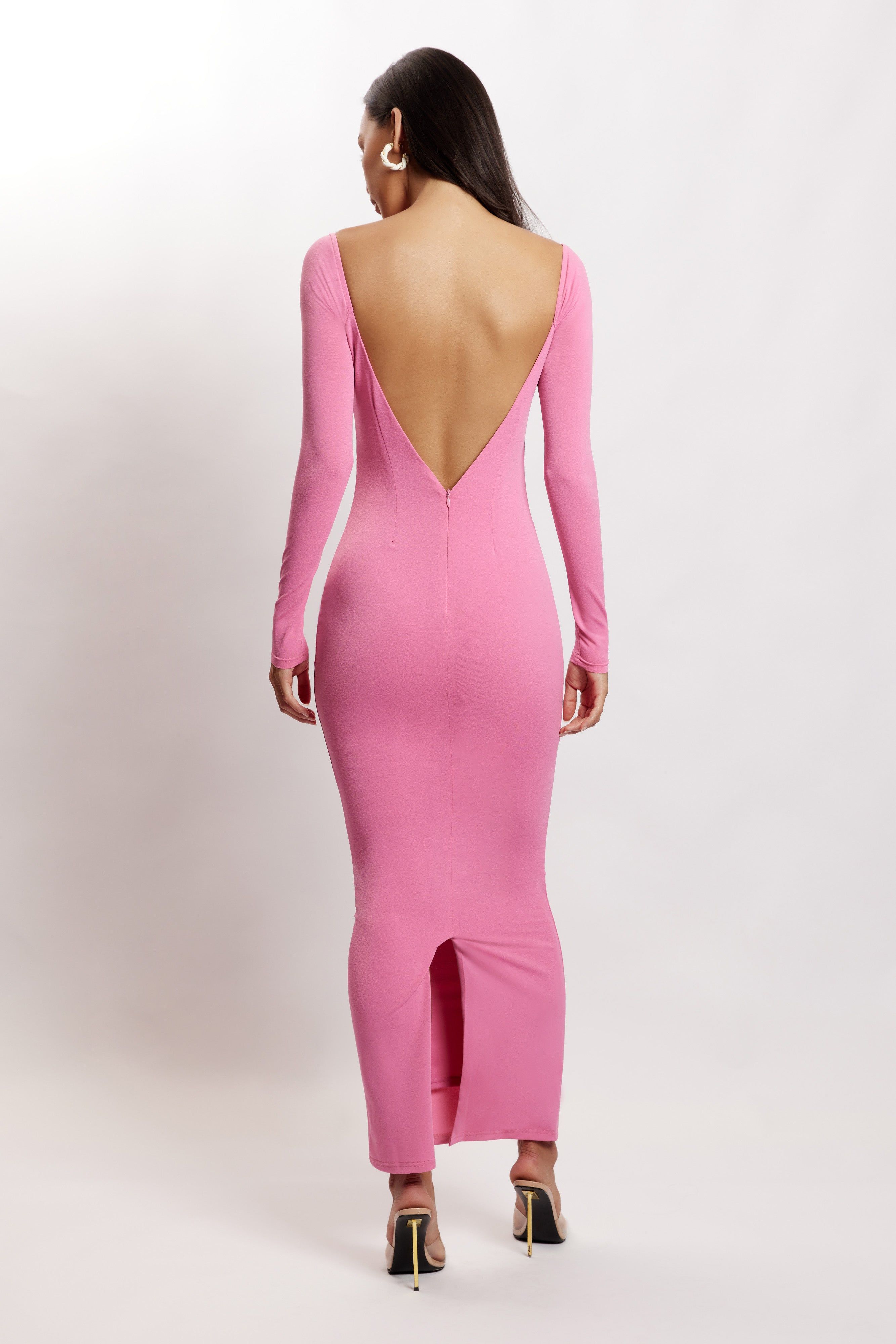 Ashleigh Cut Out Bandeau Maxi Dress - Pink sold by Meshki product image thumbnail 3