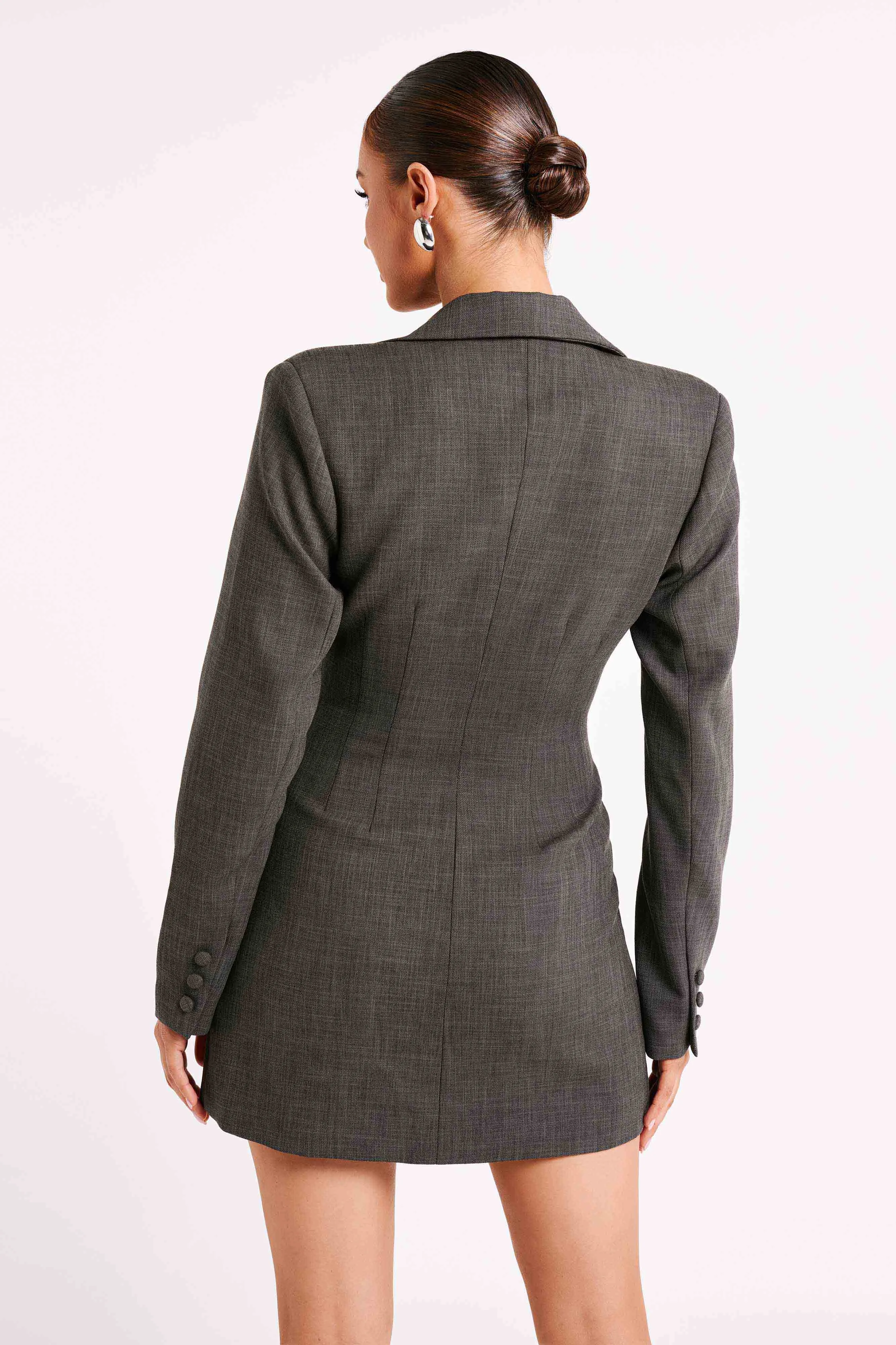 Callahan Textured Blazer Dress - Charcoal sold by Meshki product image thumbnail 3
