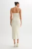 Amelita Suiting Halter Midi Dress - Ivory sold by Meshki