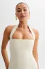 Amelita Suiting Halter Midi Dress - Ivory sold by Meshki