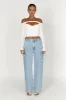 Ceri Off Shoulder Long Sleeve Top - White sold by Meshki