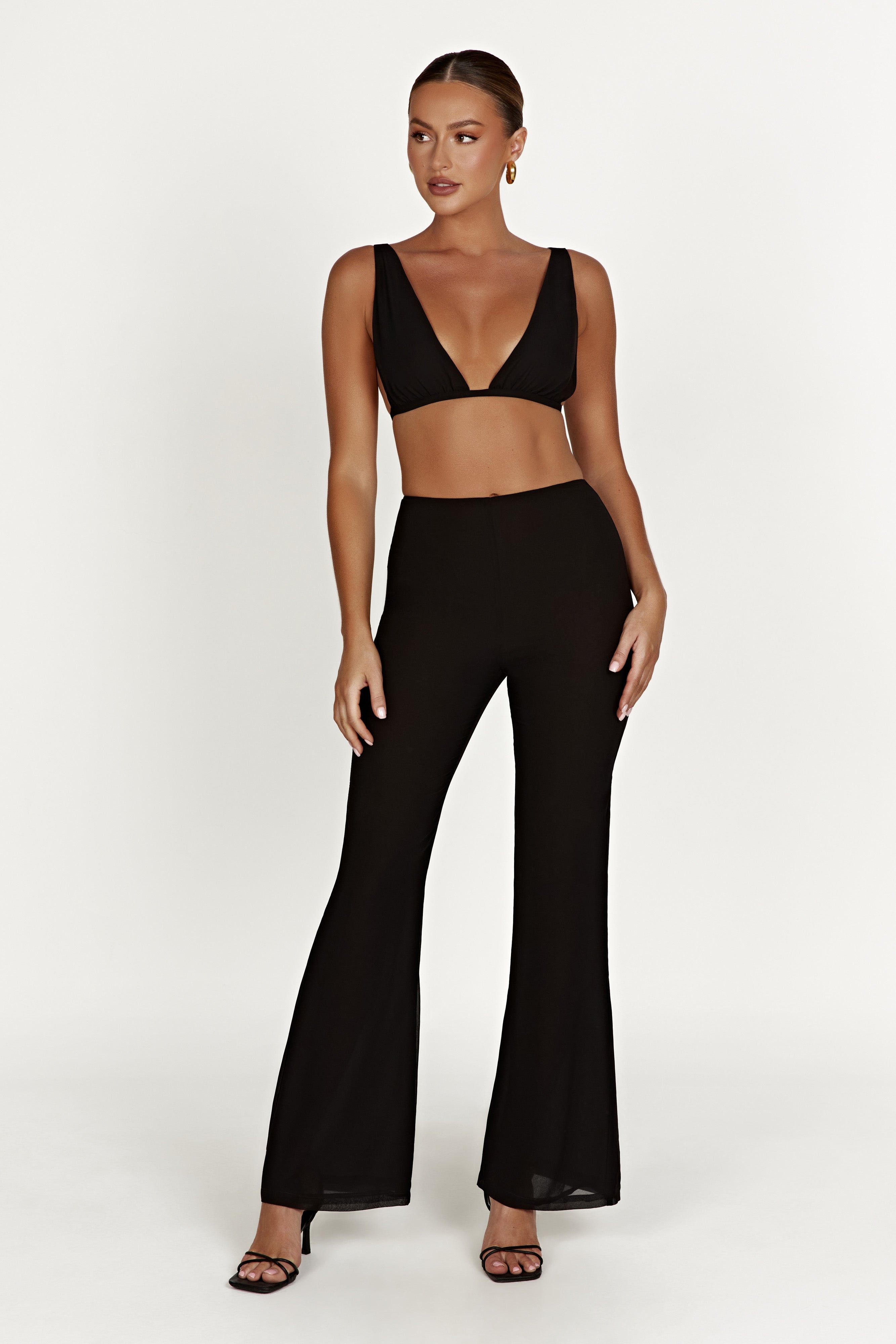 Daisie Chiffon Pants - Black sold by Meshki product image thumbnail 3