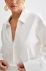 Julianna Cotton Button Up Shirt - White sold by Meshki