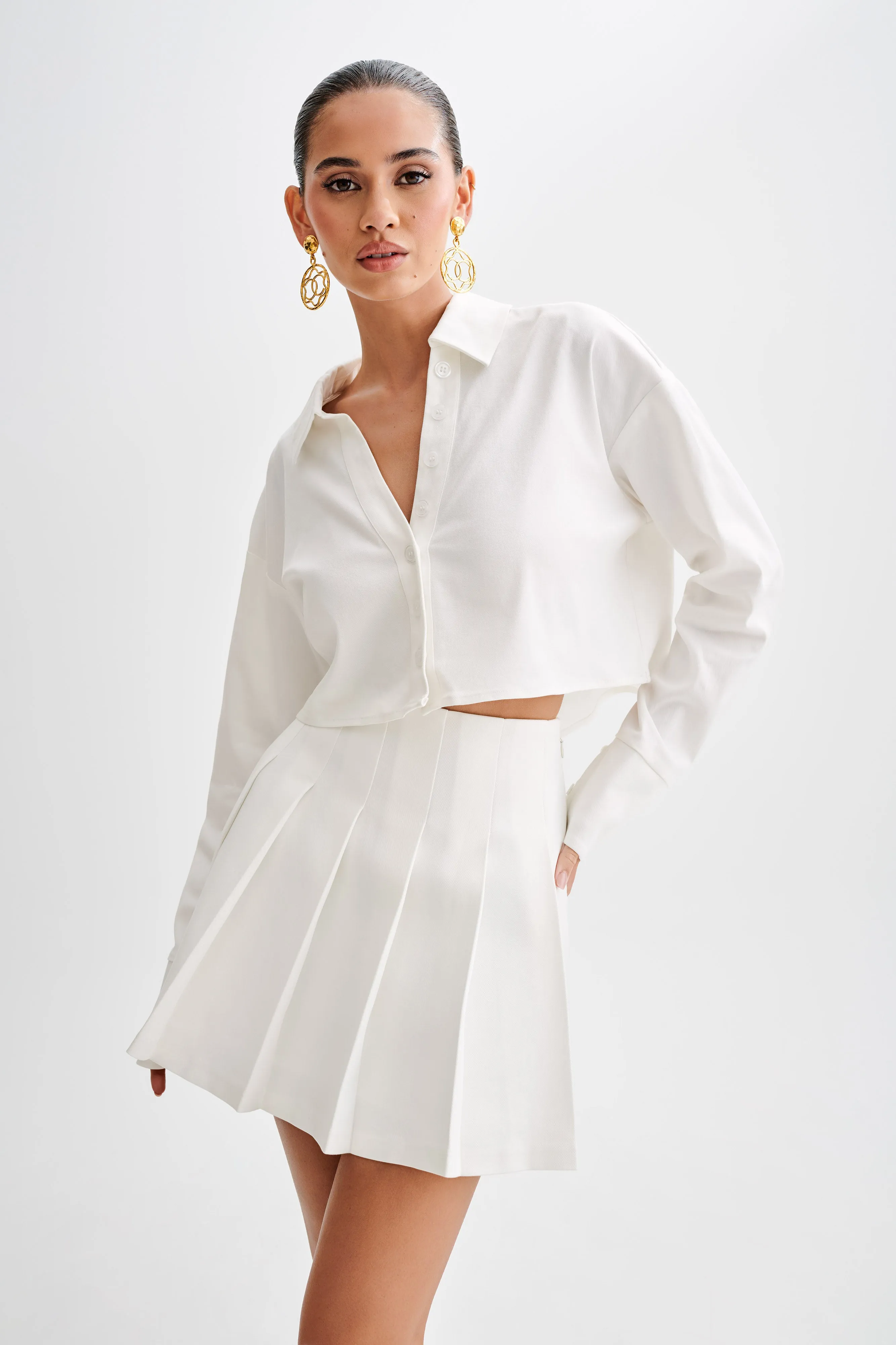 Julianna Cotton Button Up Shirt - White sold by Meshki product image thumbnail 5