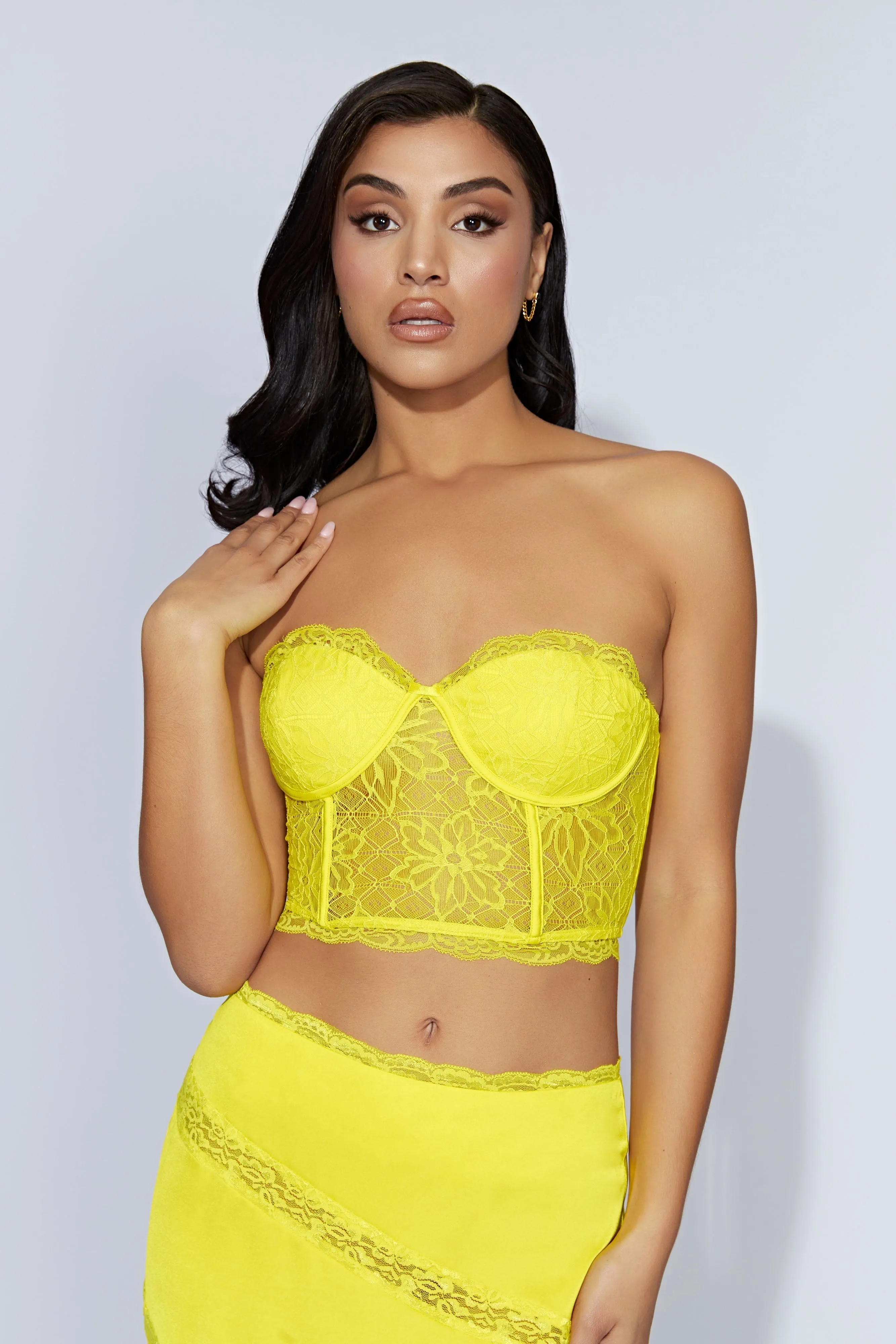 Alessandra Lace Corset - Fresh Green sold by Meshki