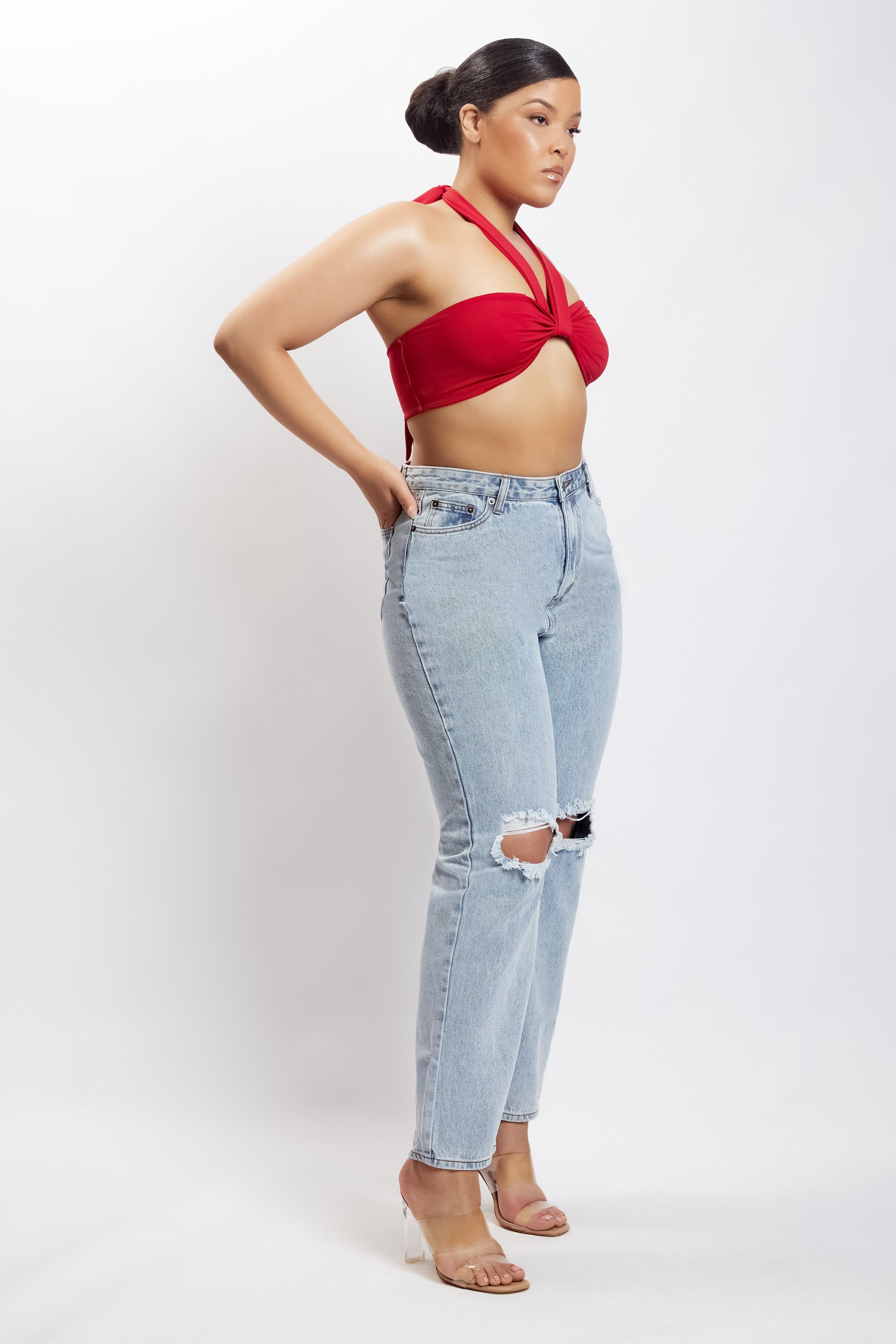 Lea Multi Way Crop Top - Chilli Pepper sold by Meshki product image thumbnail 12