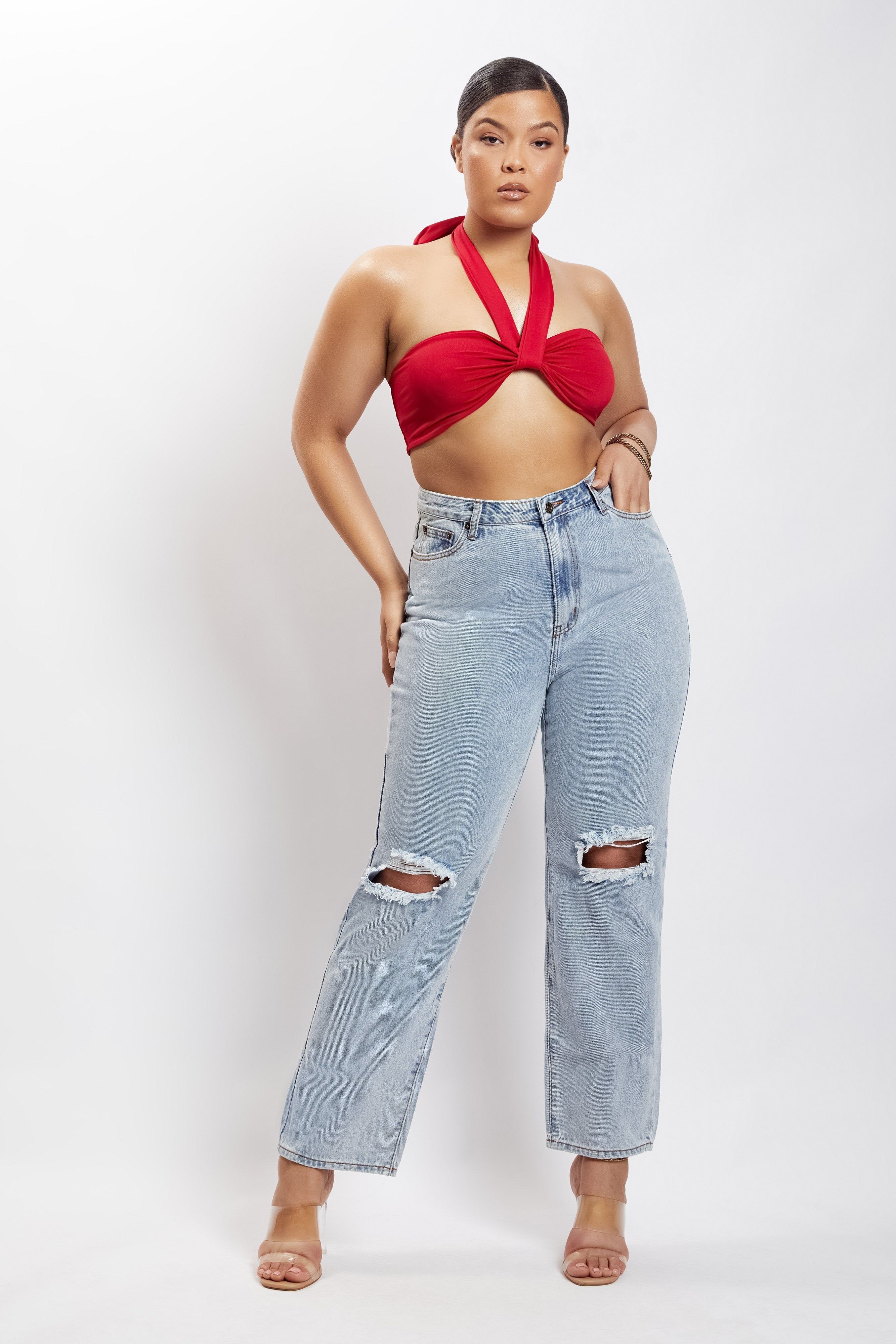 Lea Multi Way Crop Top - Chilli Pepper sold by Meshki product image thumbnail 11