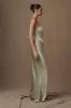 Harlow Satin Strapless Maxi Dress - Sage sold by Meshki
