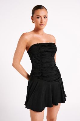 Pedra Strapless Mini Dress - Black sold by Meshki
