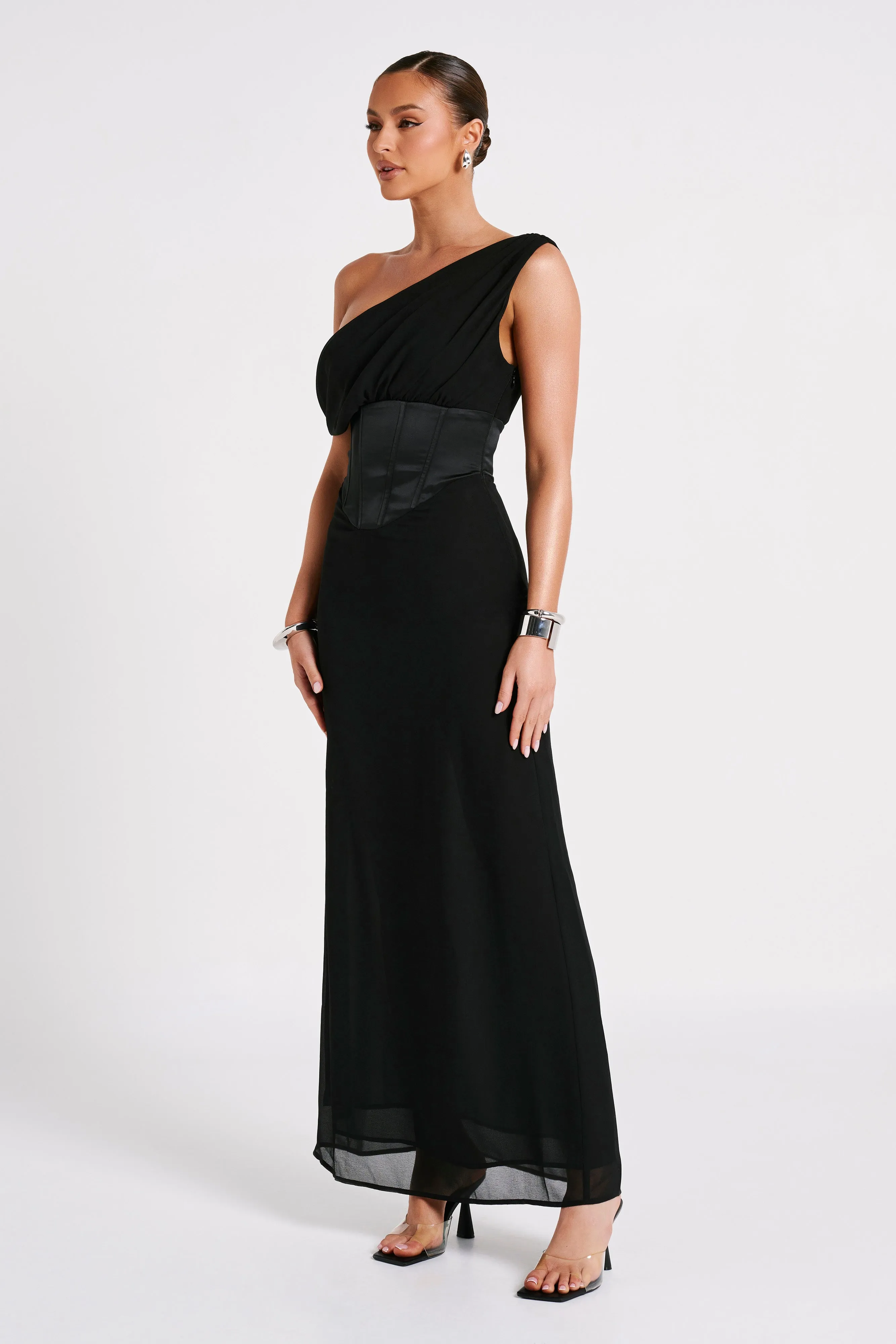 Courtney Chiffon Maxi Dress - Black sold by Meshki product image thumbnail 5