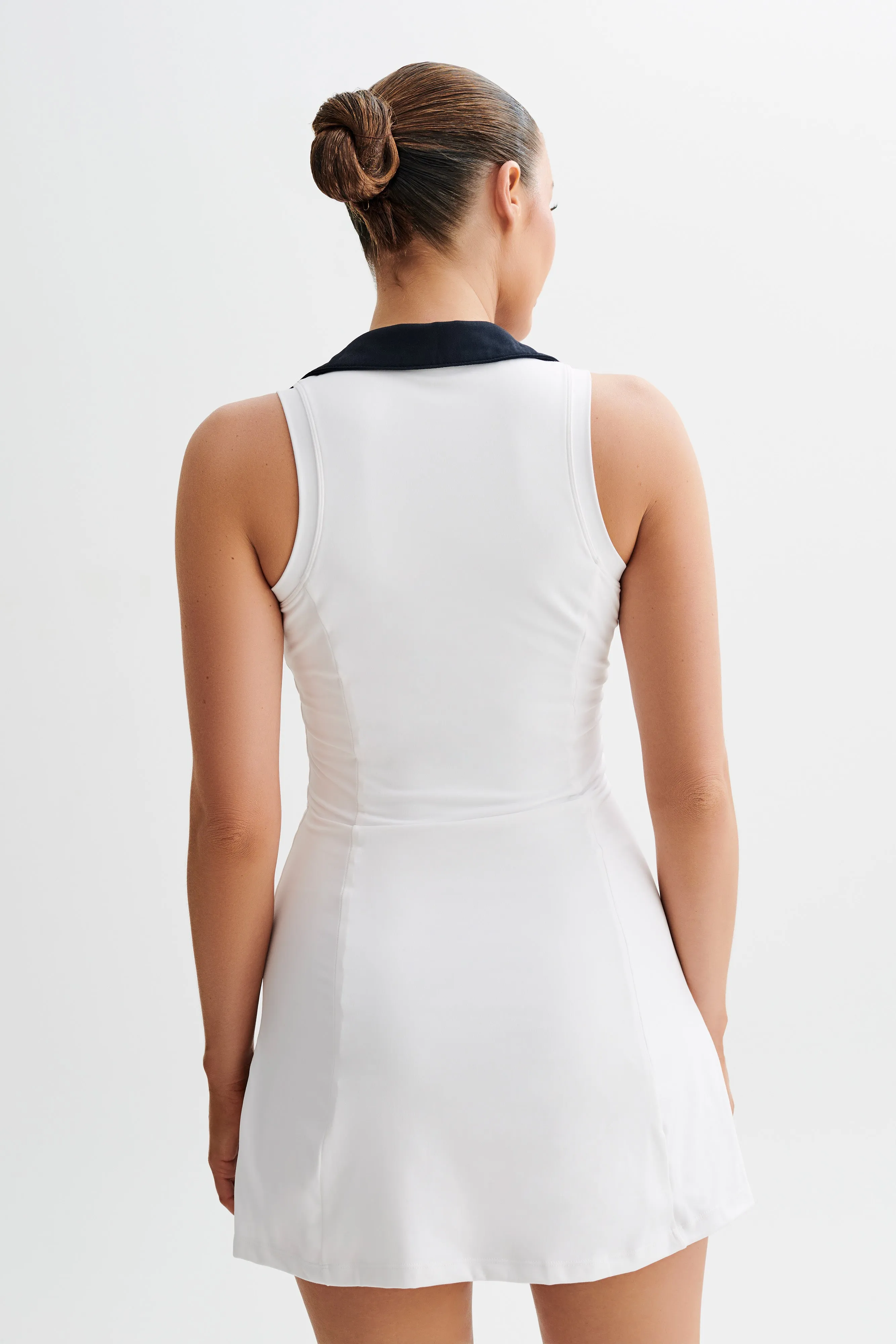 Estelle Sleeveless Collared Active Mini Dress - Black/White sold by Meshki product image thumbnail 2