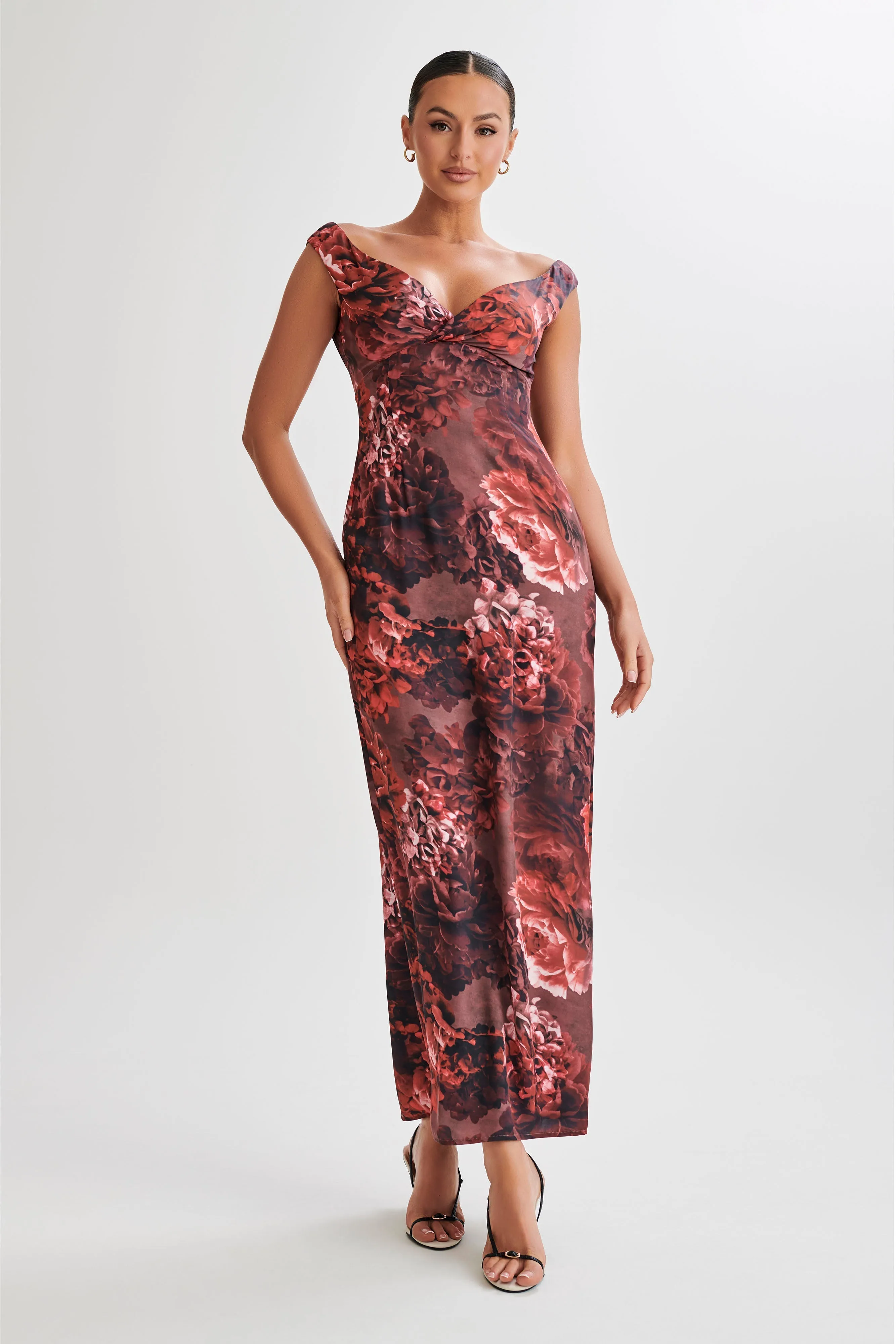 Giavanni Off Shoulder Maxi Dress - Peony Print sold by Meshki product image thumbnail 4