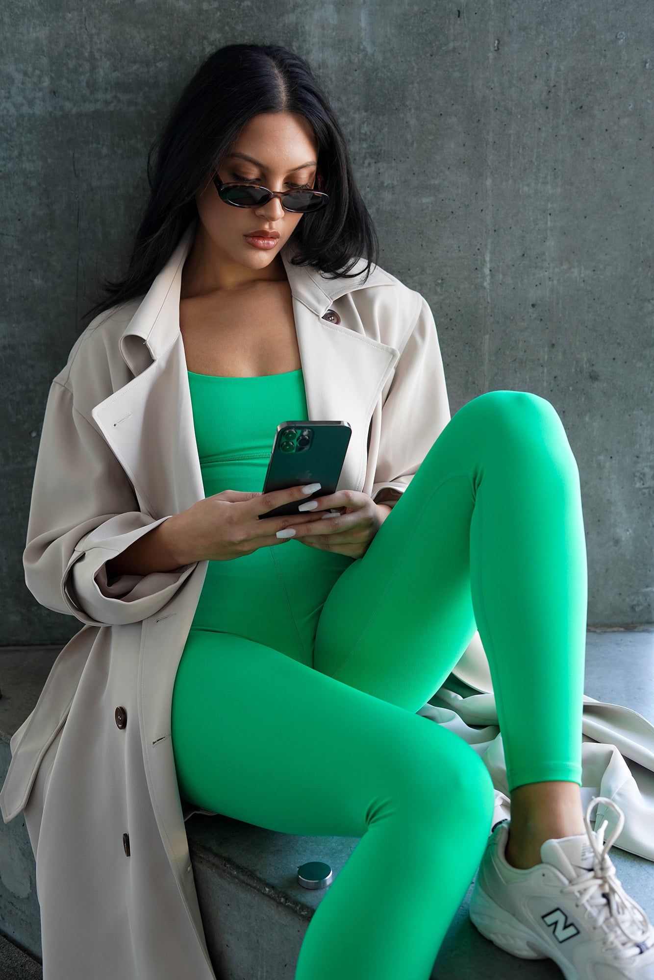 Venus V Back Leggings - Bright Green sold by Meshki product image thumbnail 2