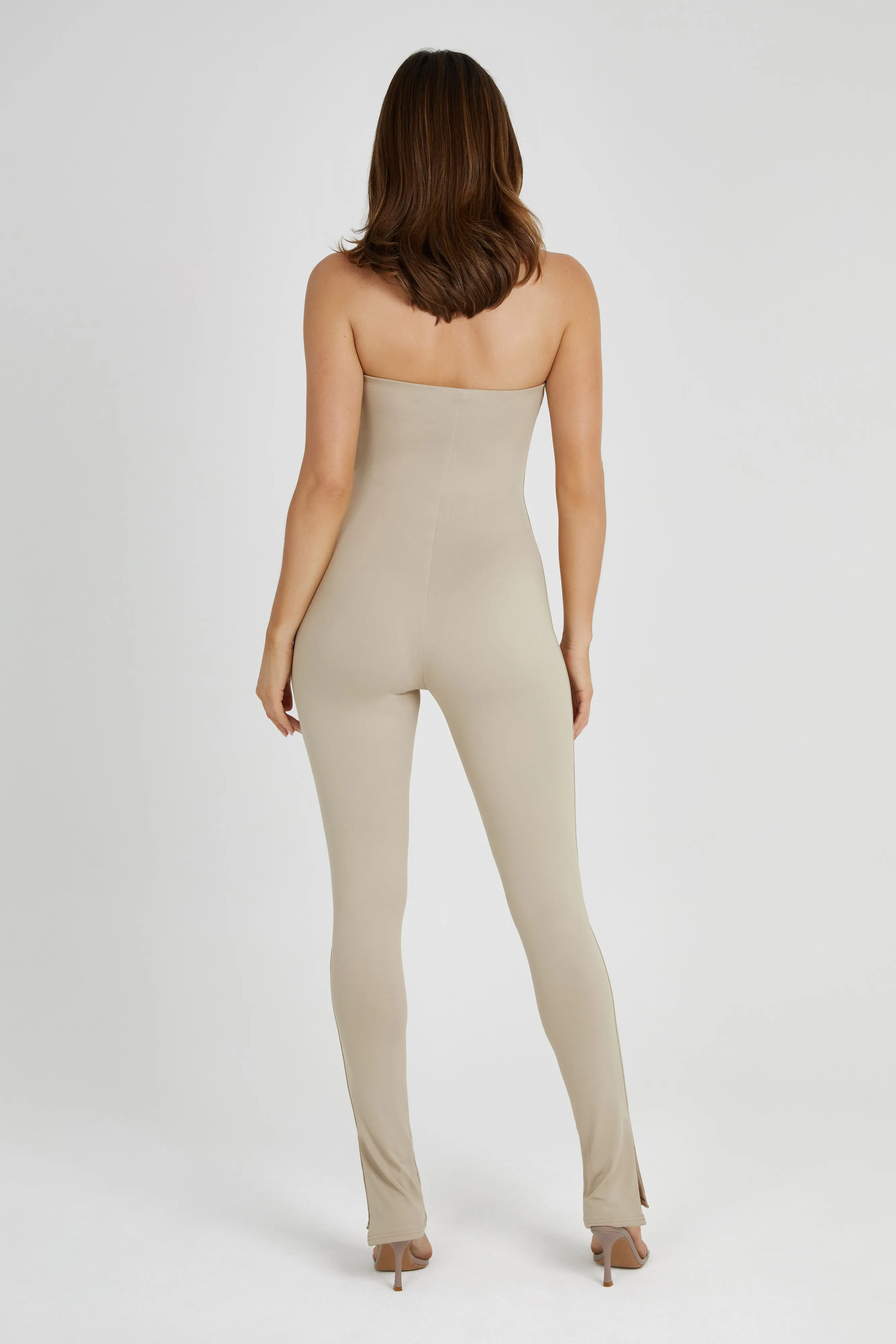 Peggy Strapless Jumpsuit - Taupe sold by Meshki product image thumbnail 2