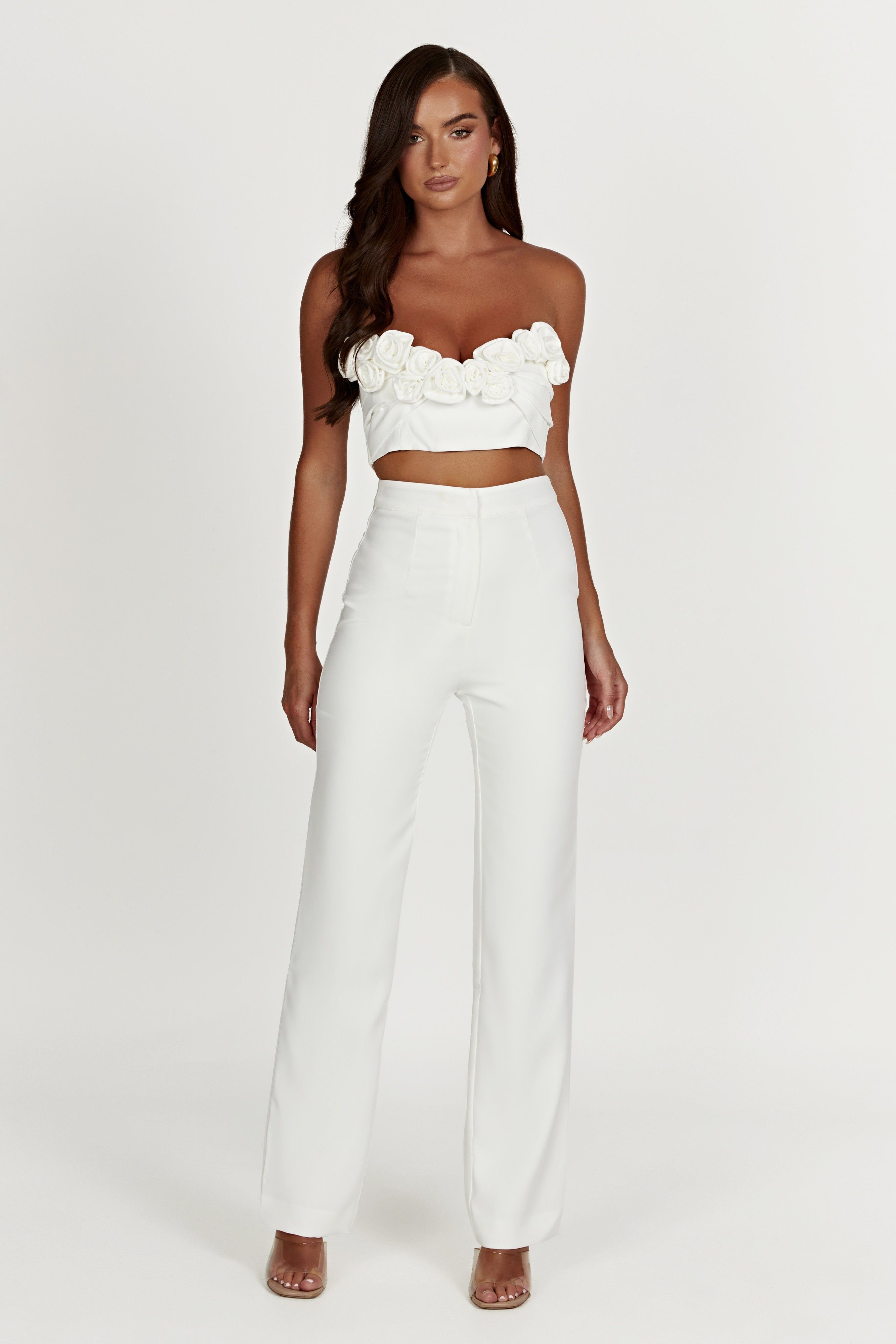 Paloma Rose Crop Top - White sold by Meshki product image thumbnail 5