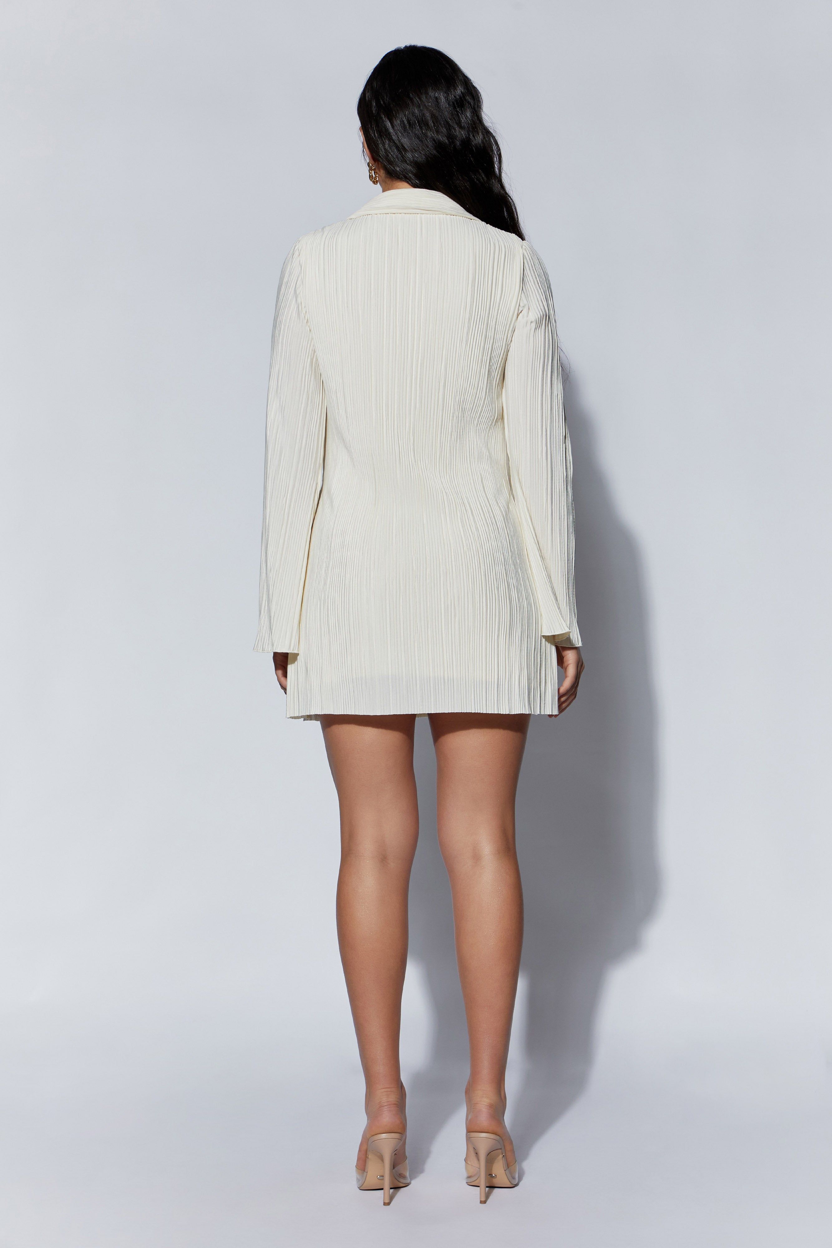 Azar Crinkle Mini Dress With Hardware - Wheat sold by Meshki product image thumbnail 2