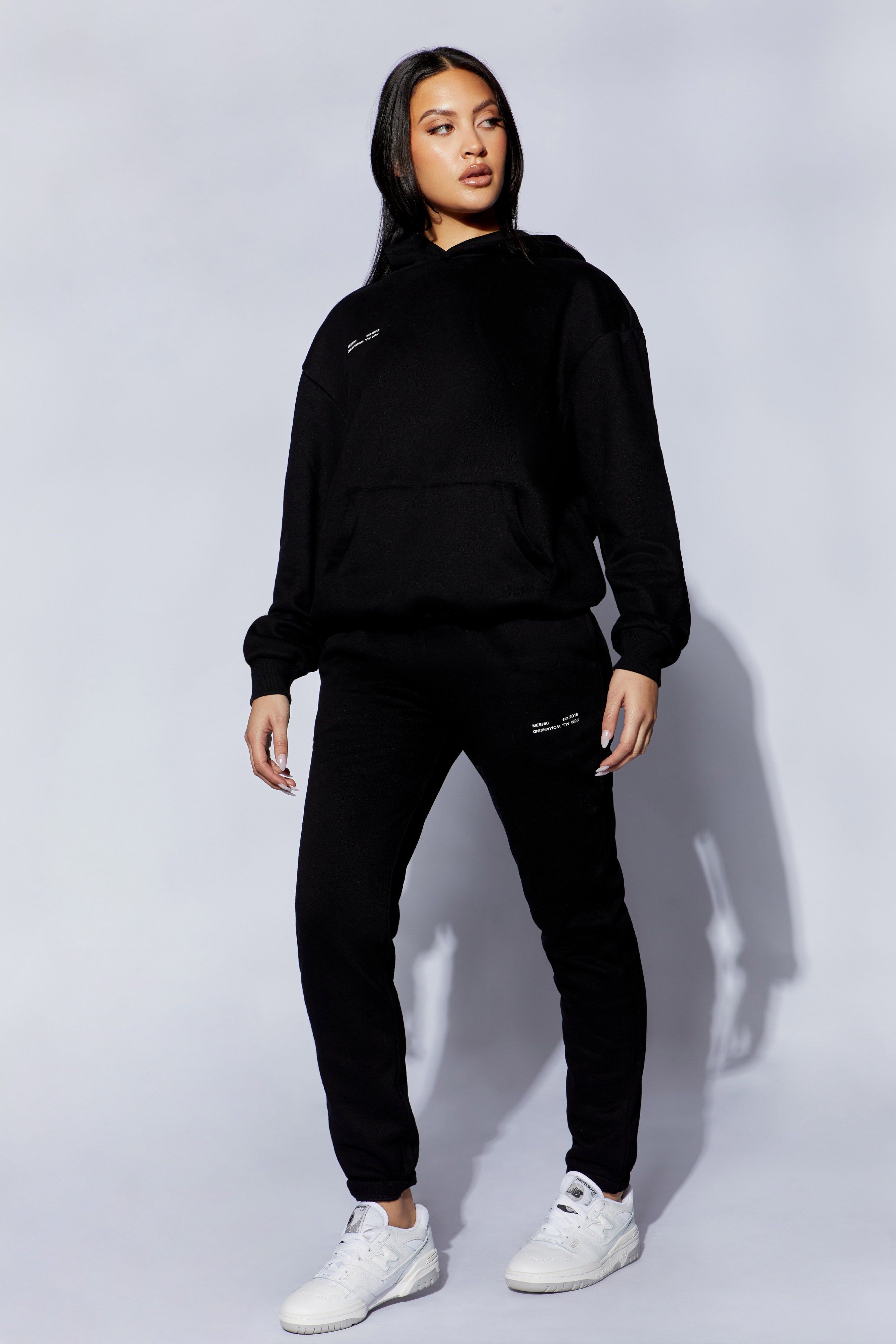 Camille Oversized Fleeceback Jogger - Black sold by Meshki product image thumbnail 5
