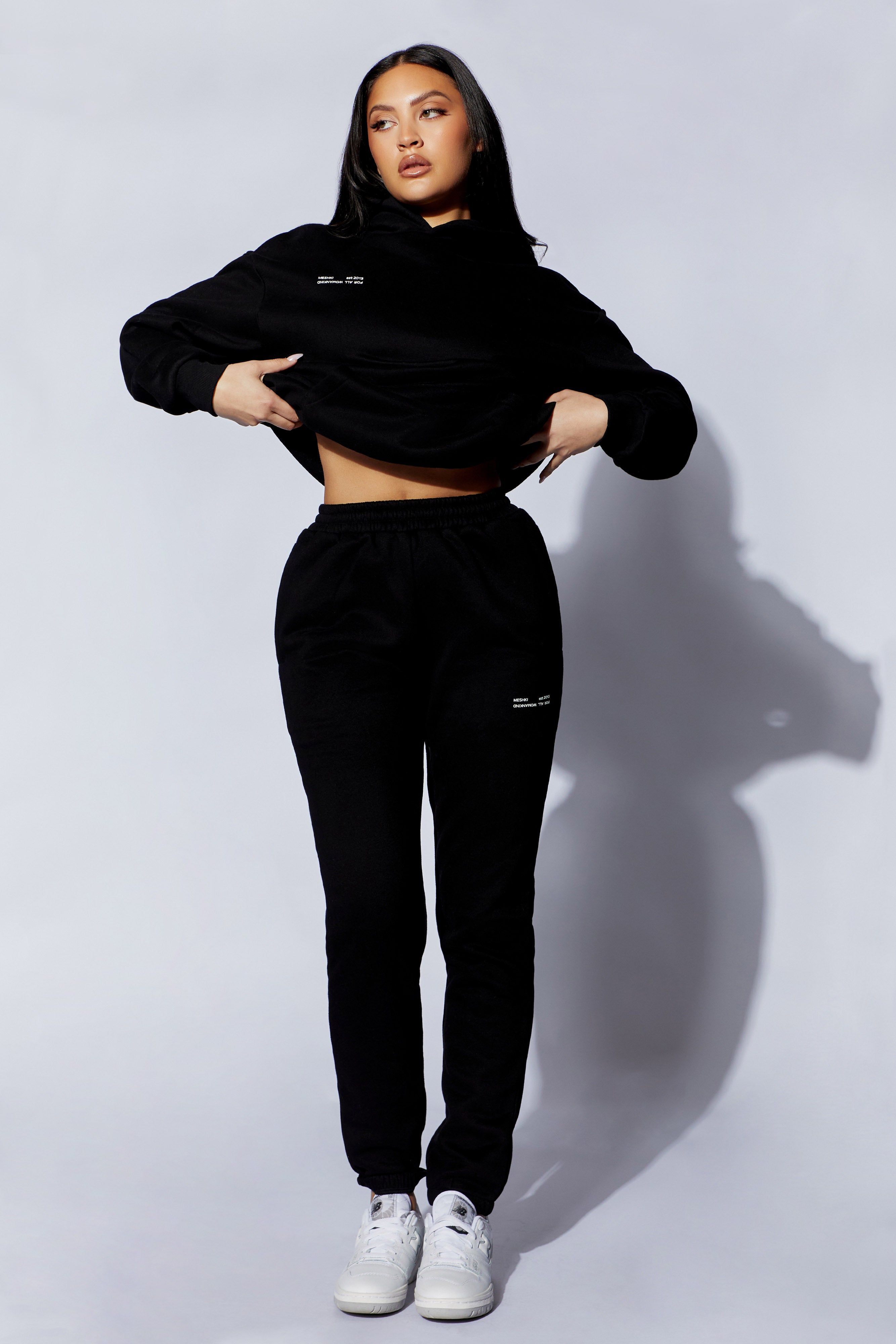Camille Oversized Fleeceback Jogger - Black sold by Meshki