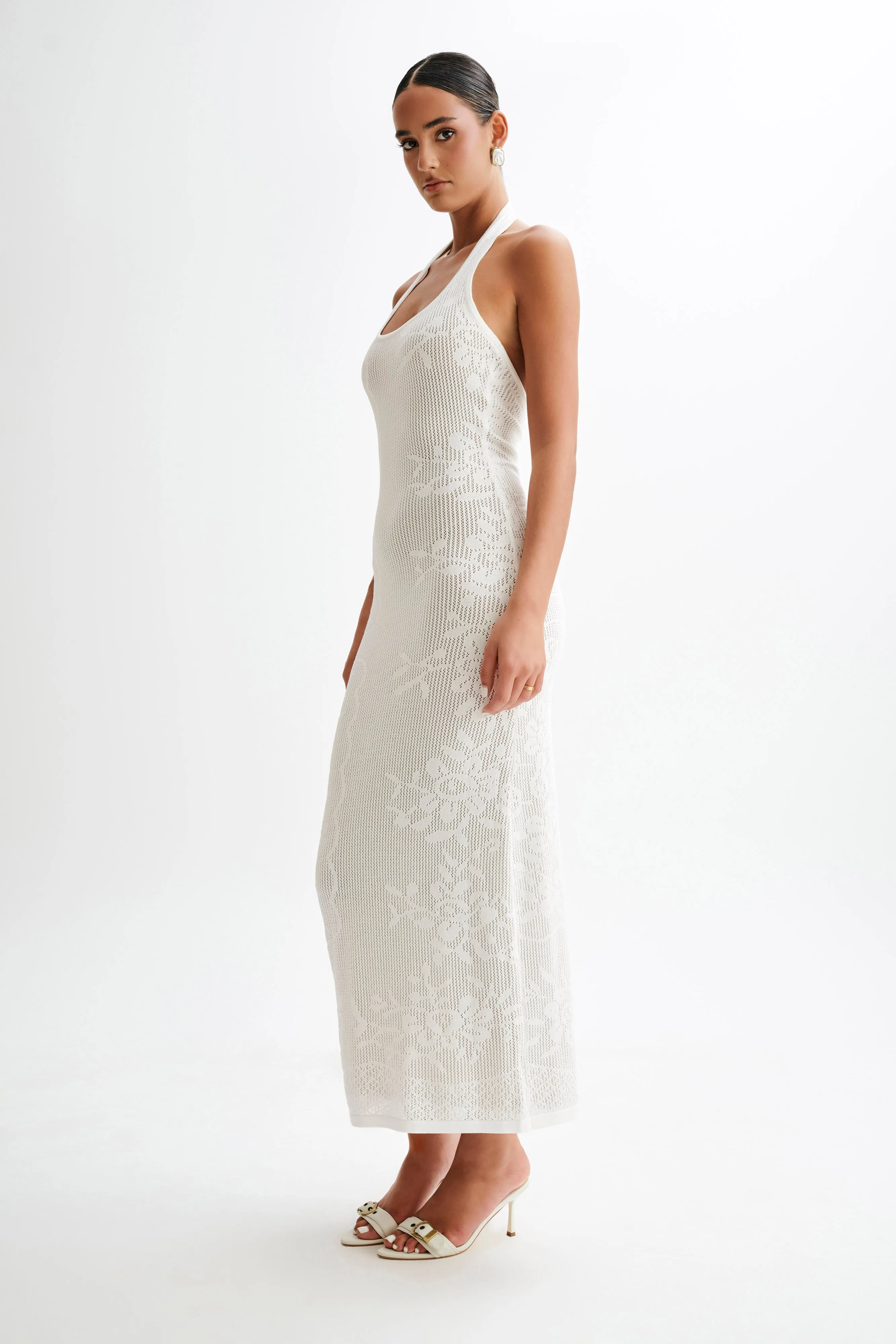 Patrizia Knit Halter Maxi Dress - Ivory sold by Meshki product image thumbnail 5