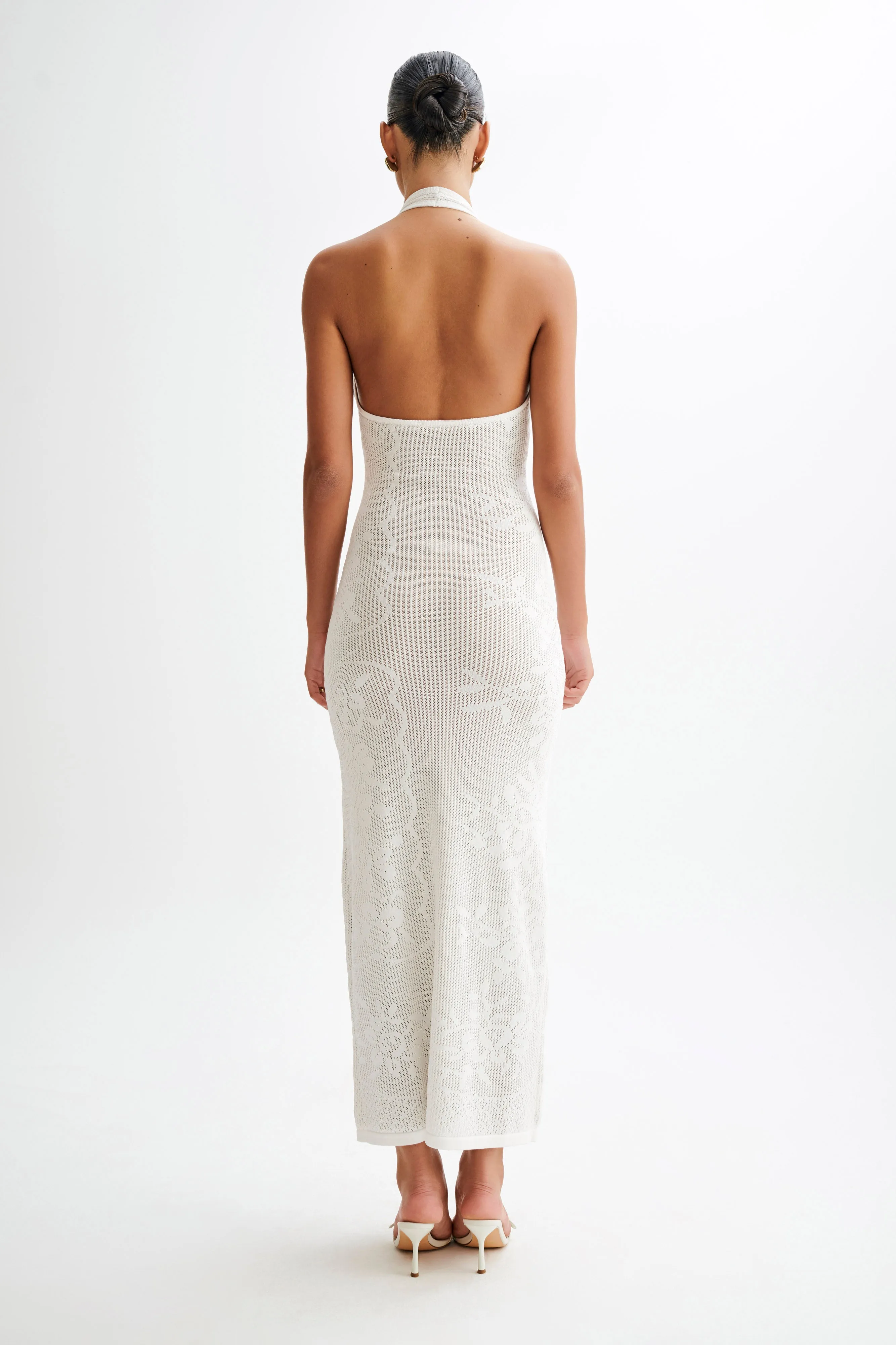 Patrizia Knit Halter Maxi Dress - Ivory sold by Meshki product image thumbnail 2