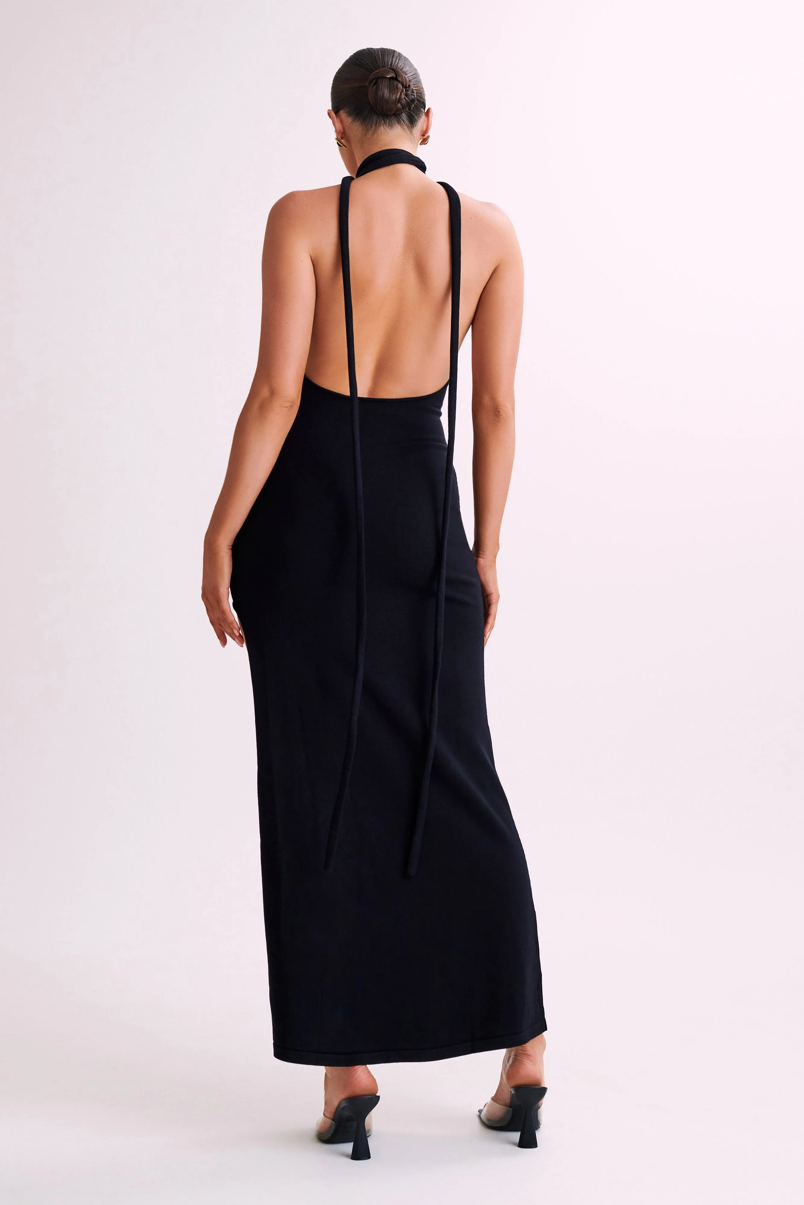Koko Knit Maxi Dress With Split - Black sold by Meshki product image thumbnail 2