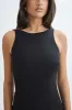 Sofiane Scalloped Linen Midi Dress - Black sold by Meshki