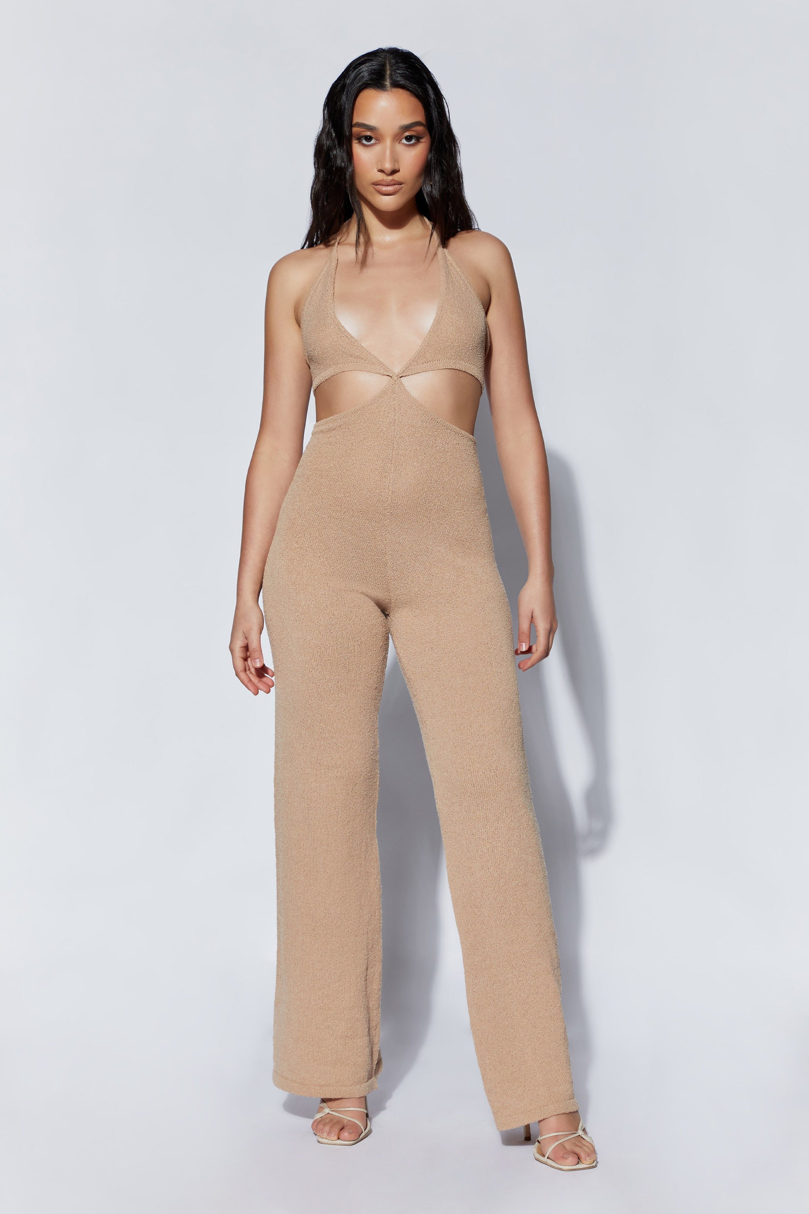 Ayla Towelling Cut Out Jumpsuit - Clay sold by Meshki product image thumbnail 9