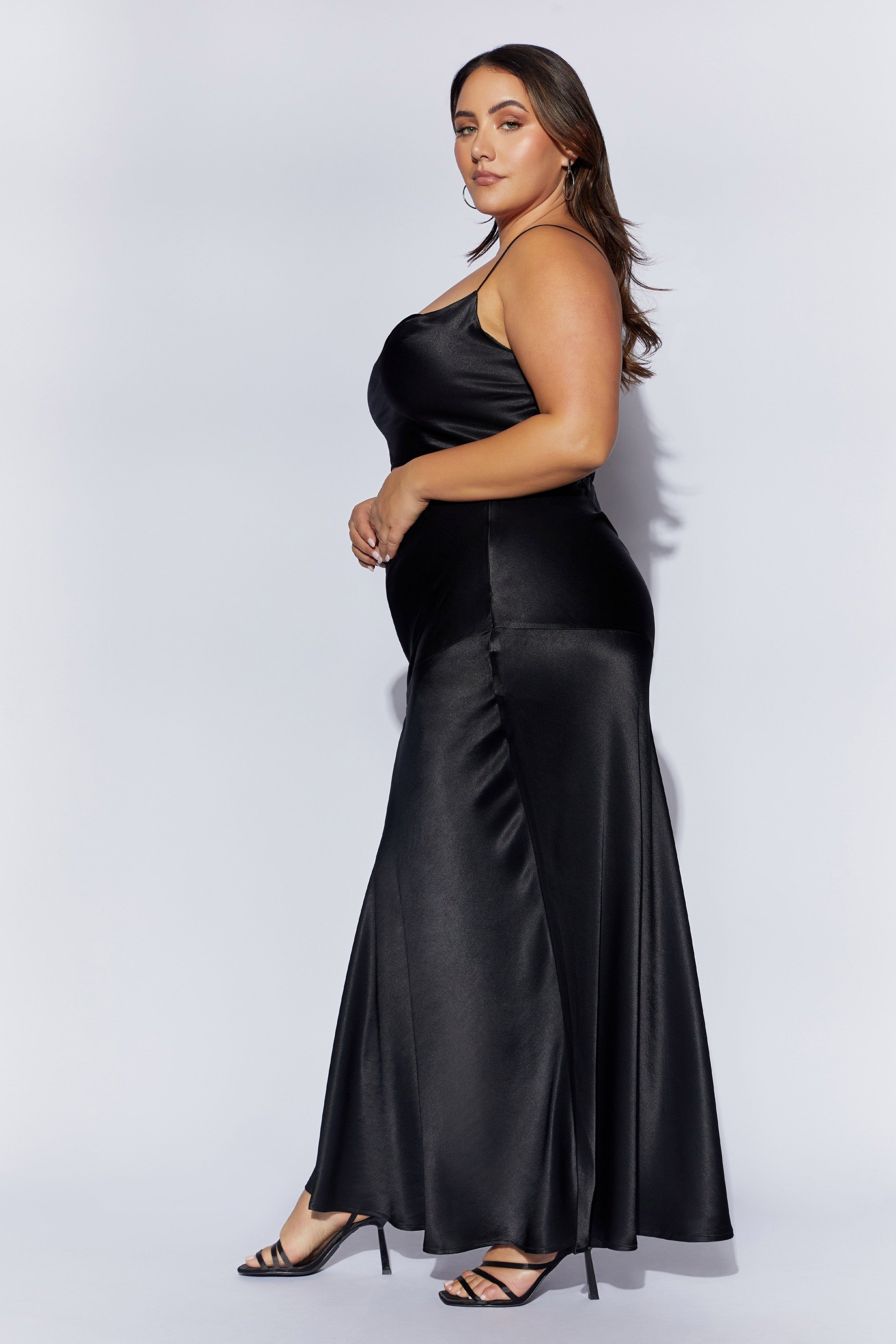 Poppy Satin Maxi Skirt - Black sold by Meshki product image thumbnail 8