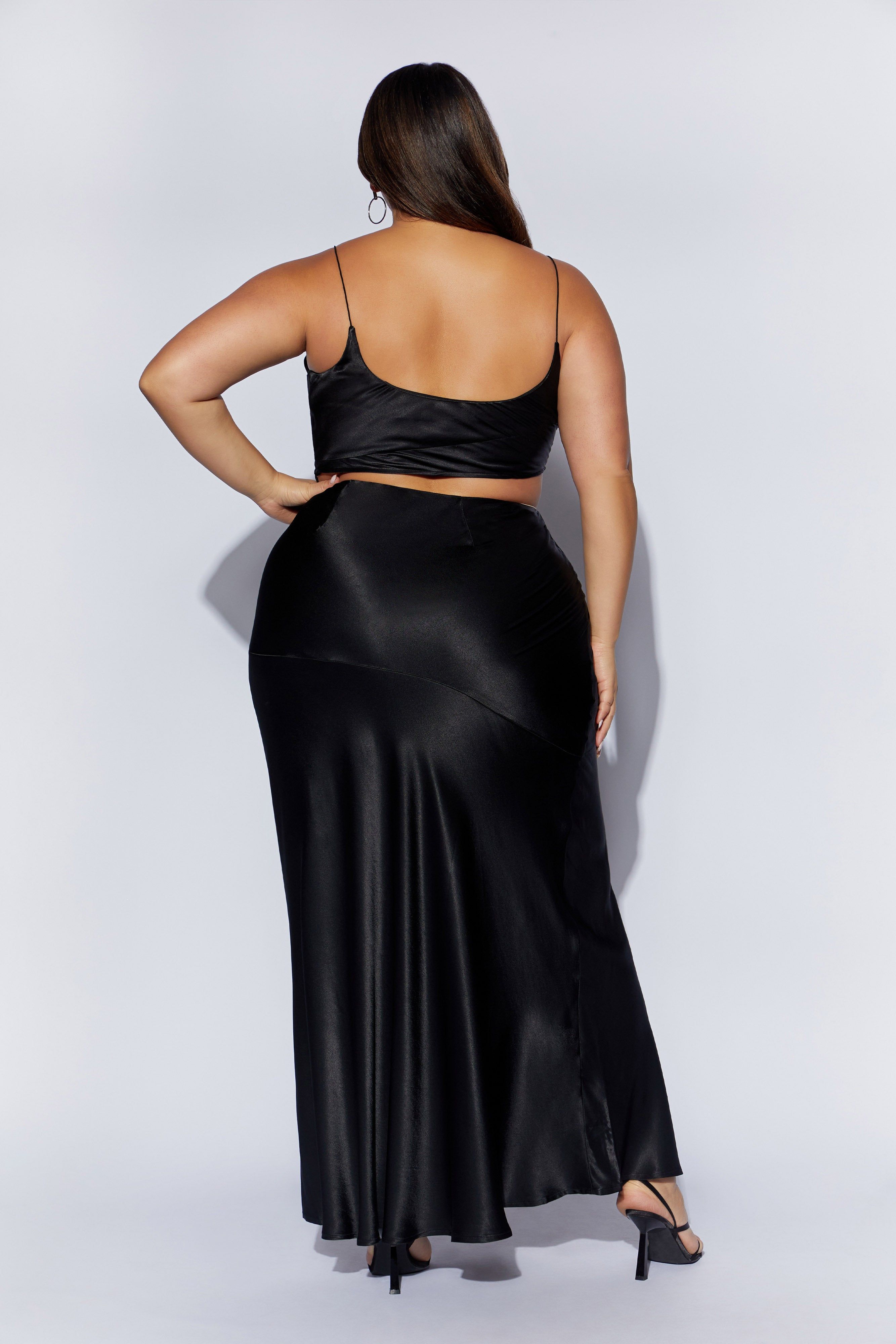 Poppy Satin Maxi Skirt - Black sold by Meshki product image thumbnail 9