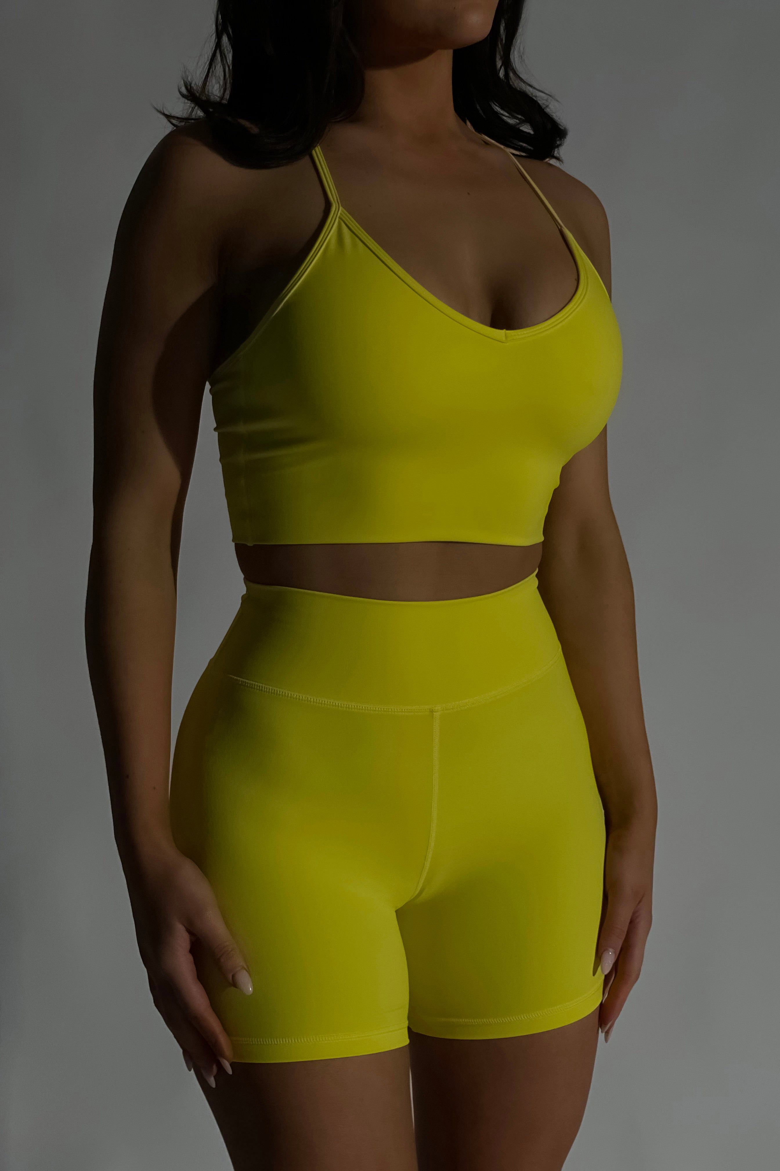 Edena V Back Crop Top - Yellow sold by Meshki