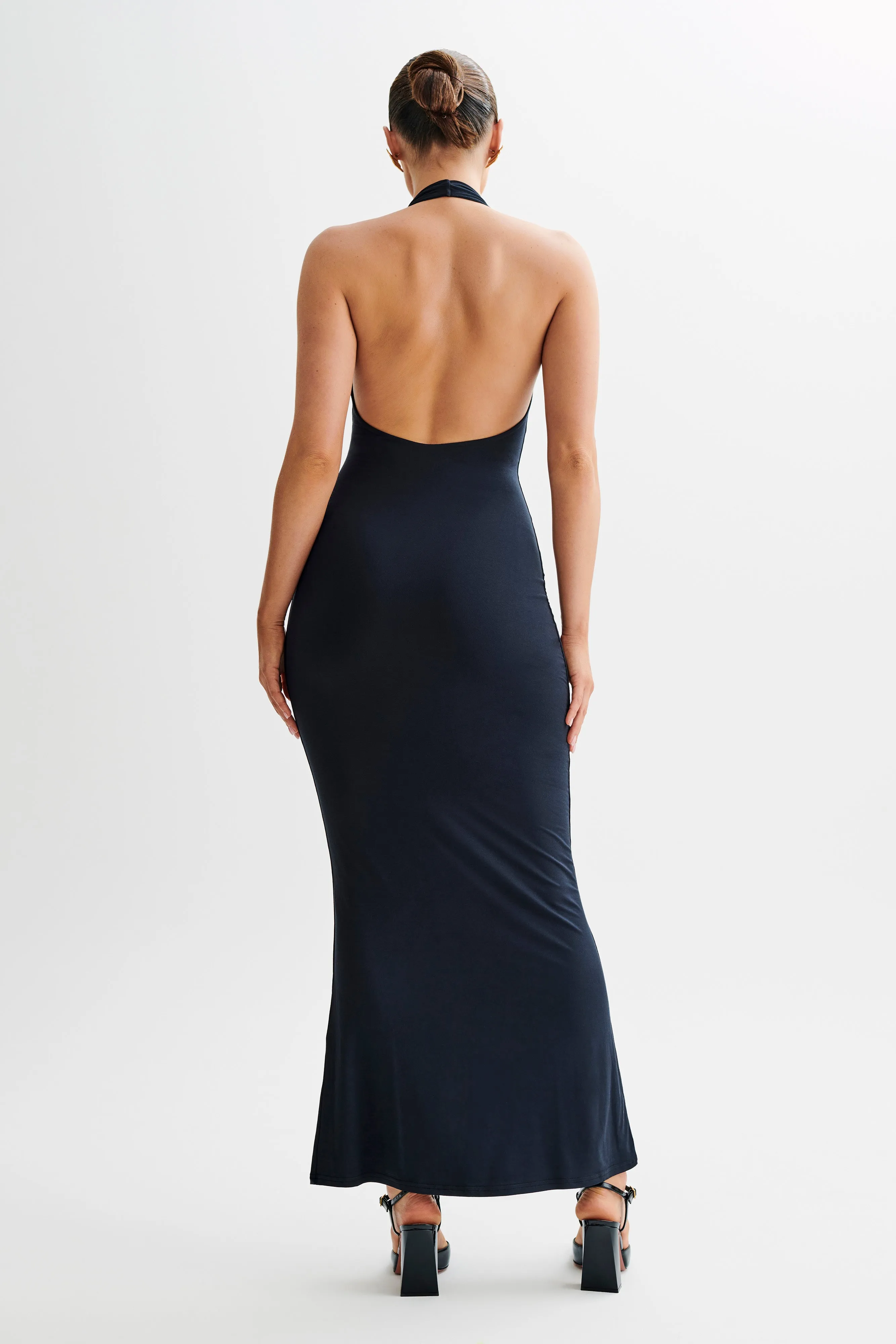 Jessica Modal Halter Maxi Dress - Black sold by Meshki product image thumbnail 4