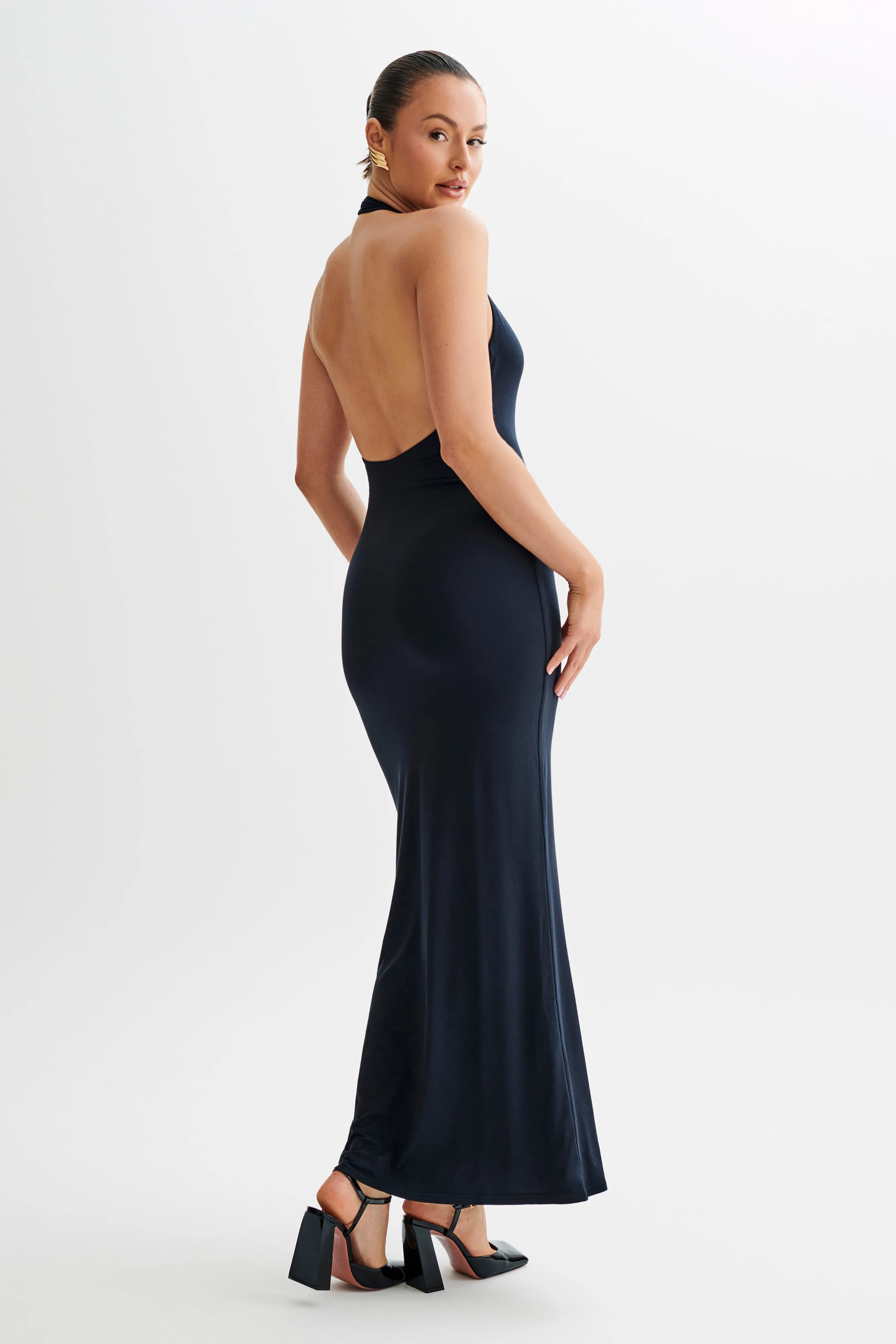 Jessica Modal Halter Maxi Dress - Black sold by Meshki product image thumbnail 2
