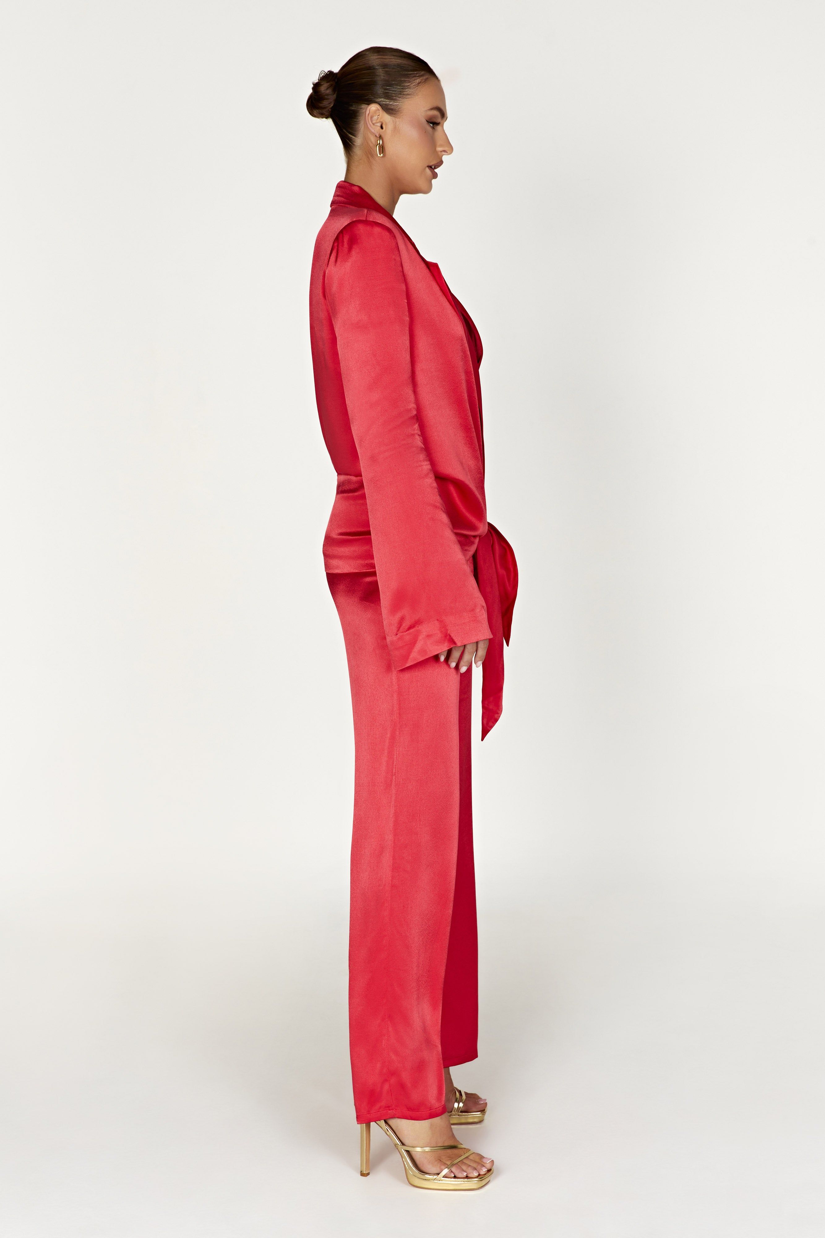 Aspyn Satin Pants - Red sold by Meshki product image thumbnail 4