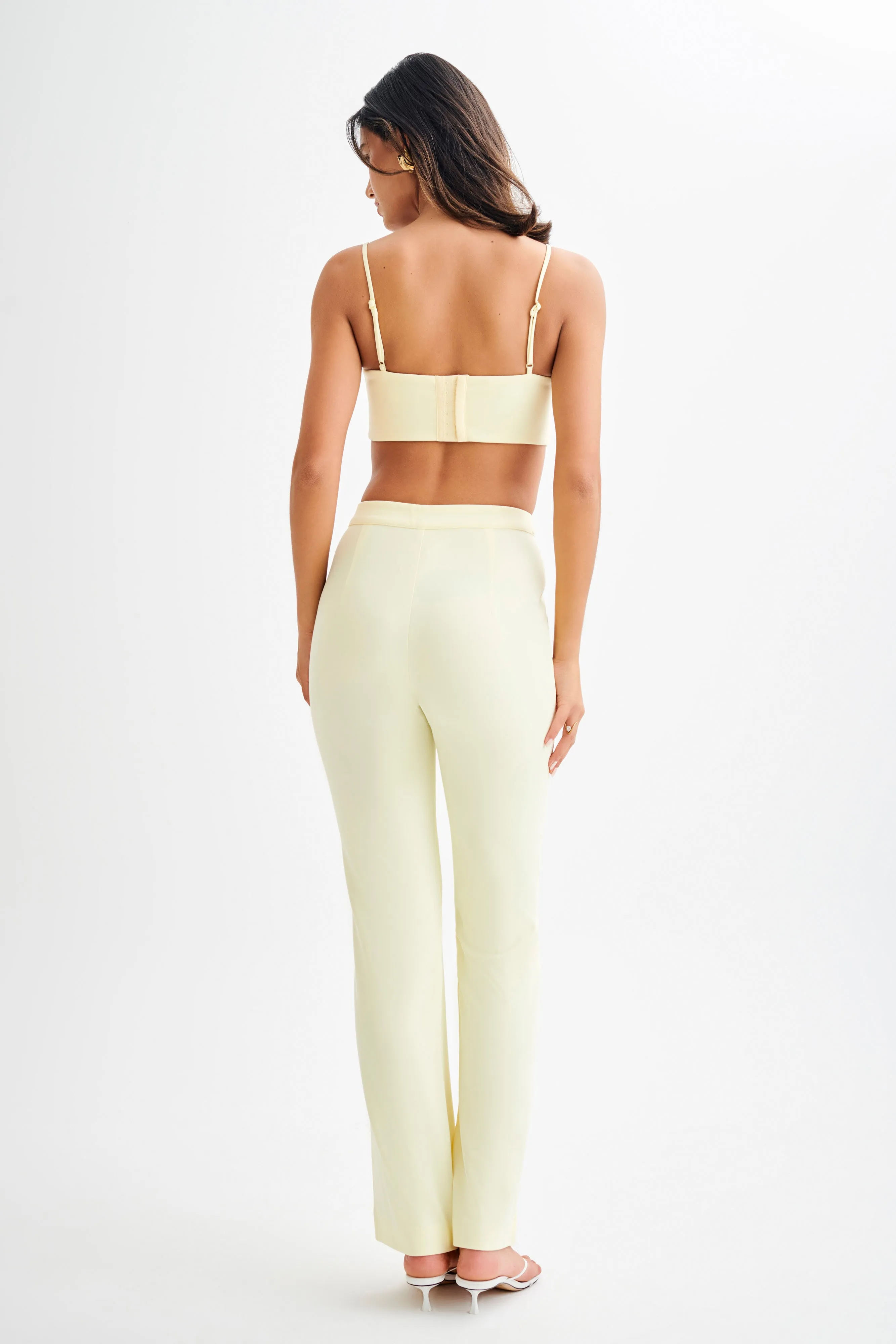 Allanah Suiting Straight Leg Pant - Pastel Lemon sold by Meshki product image thumbnail 4