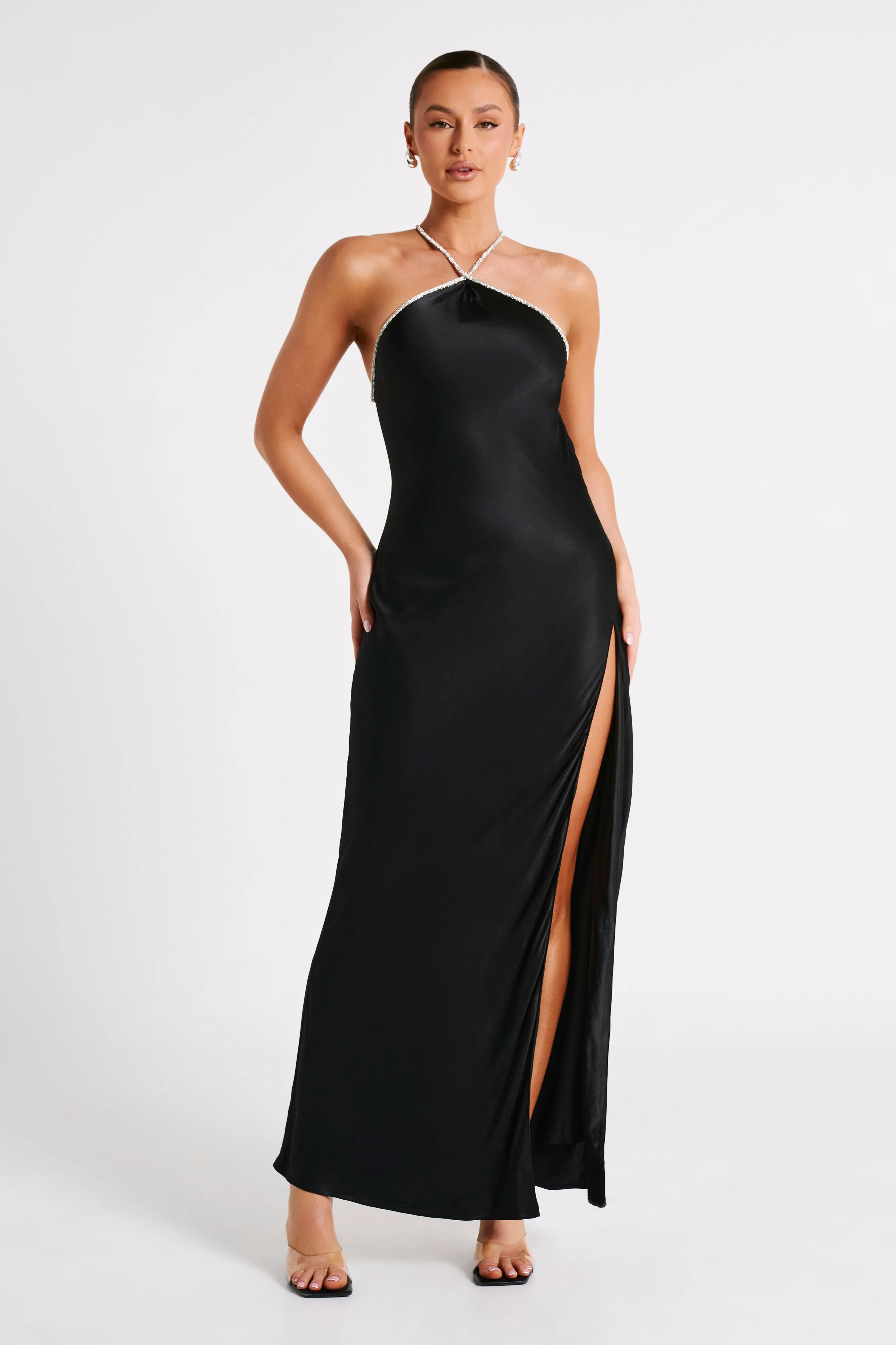 Louise Diamante Rope Maxi Dress - Black sold by Meshki product image thumbnail 4