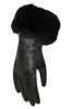 Jessabel Faux Leather Fur Trim Gloves - Black sold by Meshki