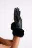 Jessabel Faux Leather Fur Trim Gloves - Black sold by Meshki