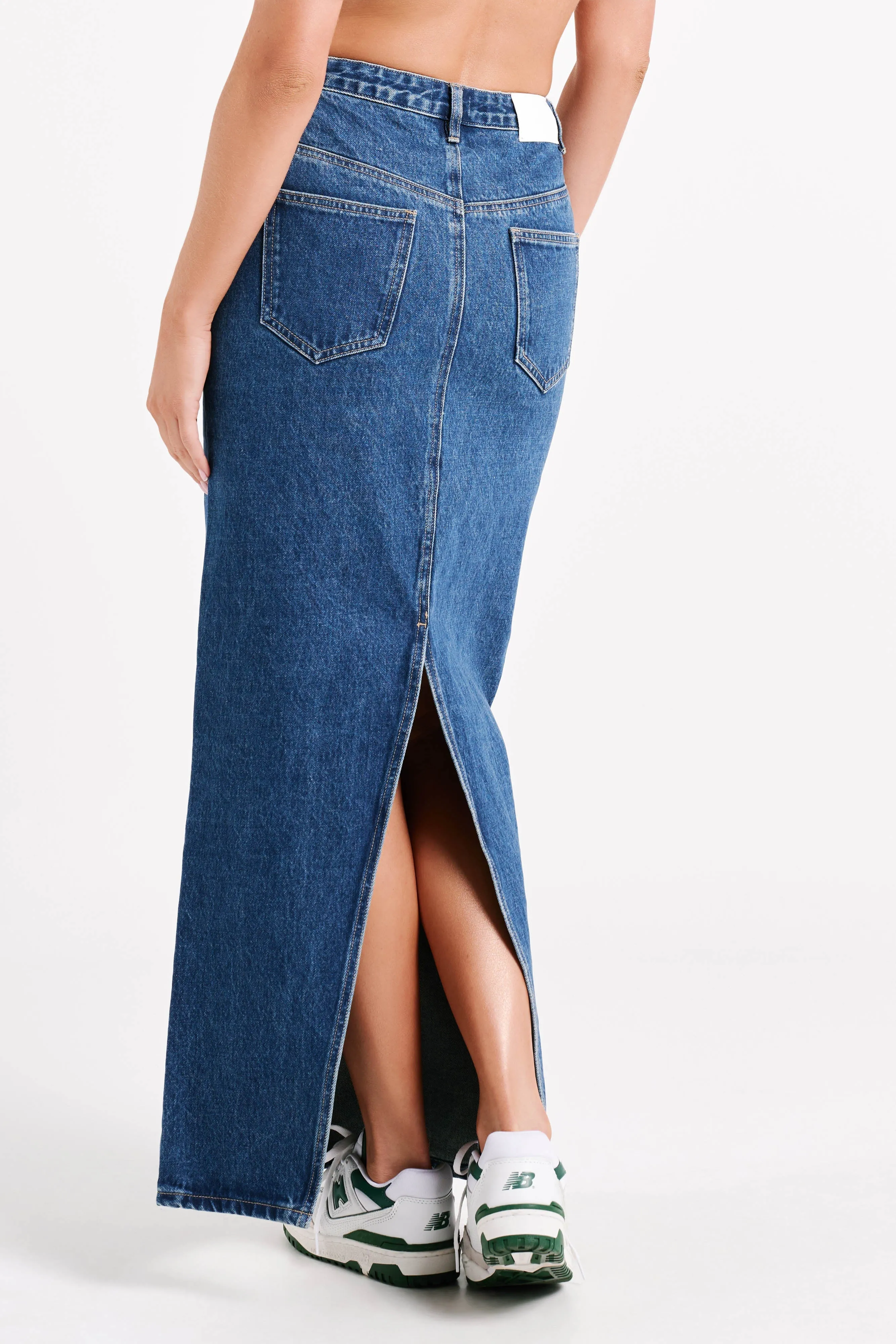 Illona Denim Maxi Skirt - Dark Blue sold by Meshki product image thumbnail 2