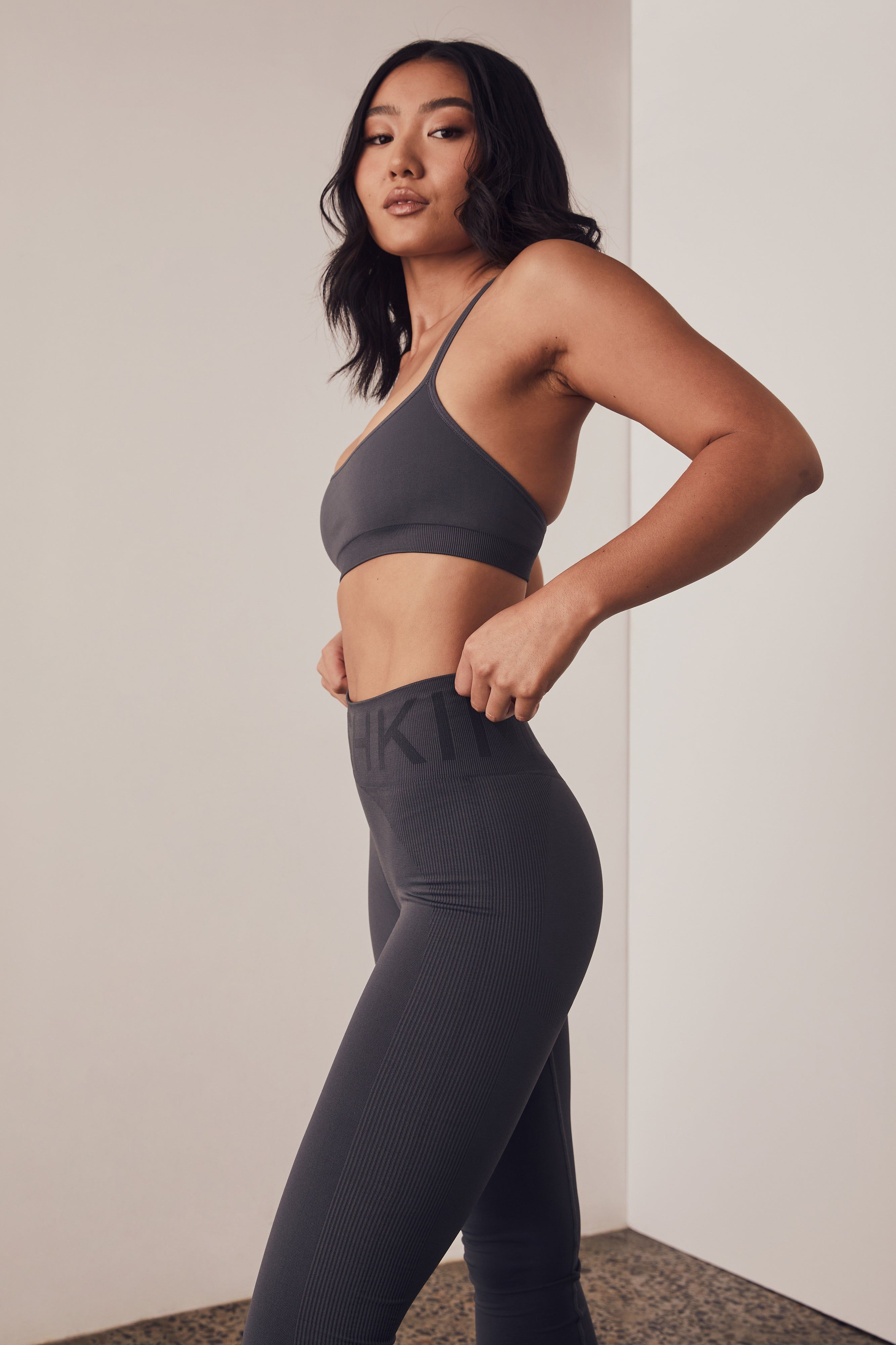 Leia Seamless Leggings - Charcoal sold by Meshki product image thumbnail 3