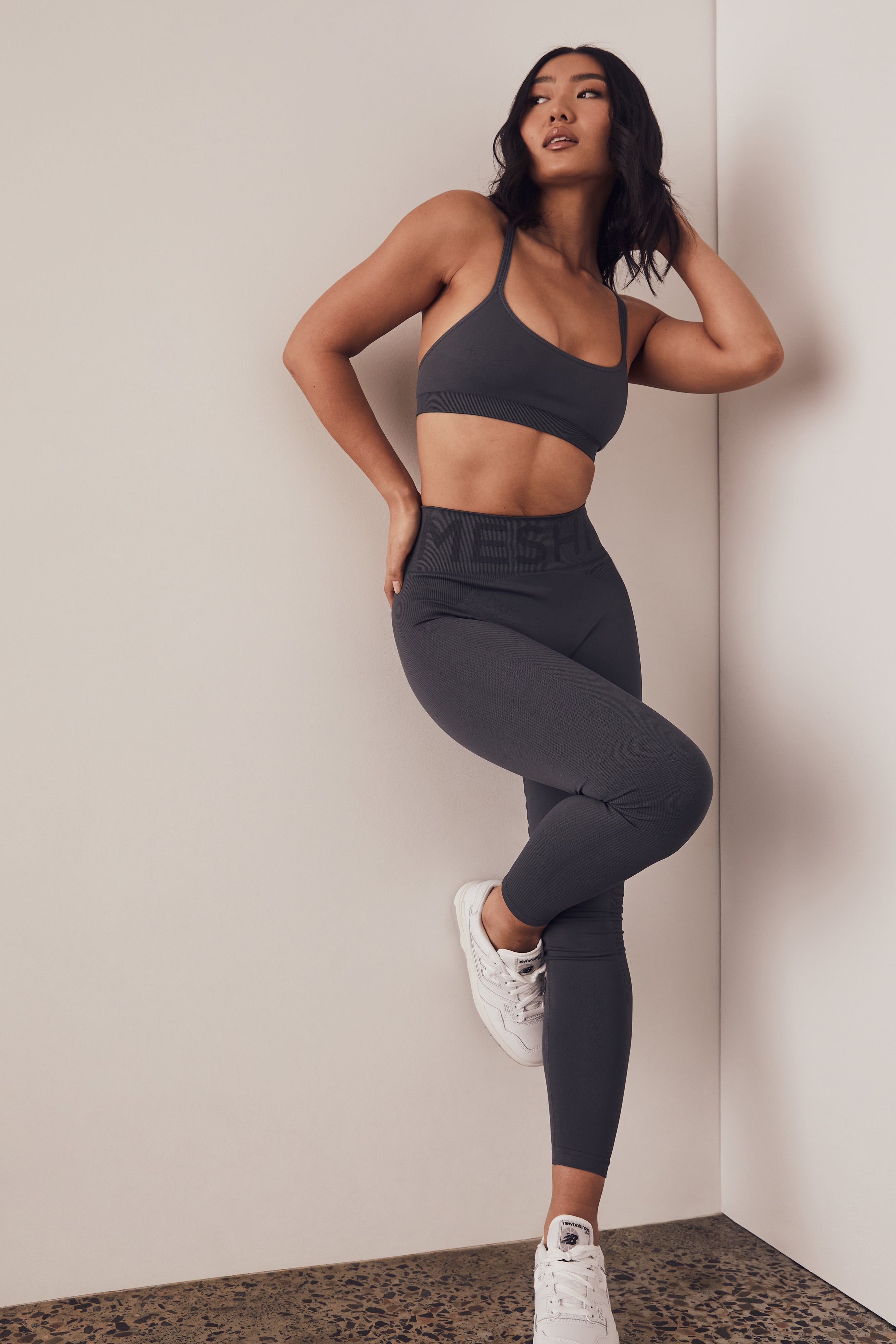 Leia Seamless Leggings - Charcoal sold by Meshki