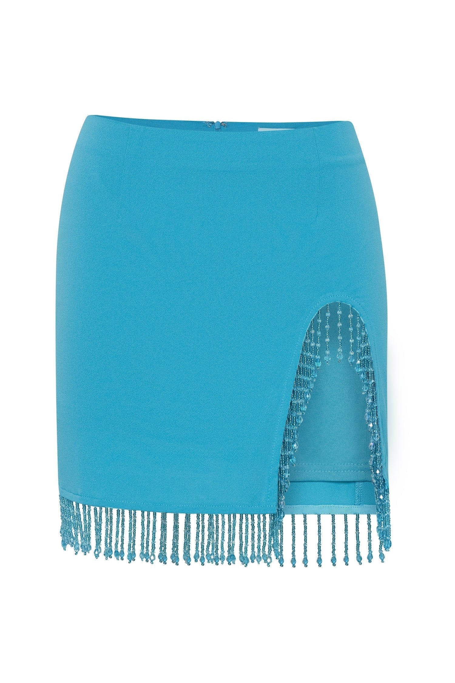 Stephanie Fringe Mini Skirt - Aqua sold by Meshki product image thumbnail 7