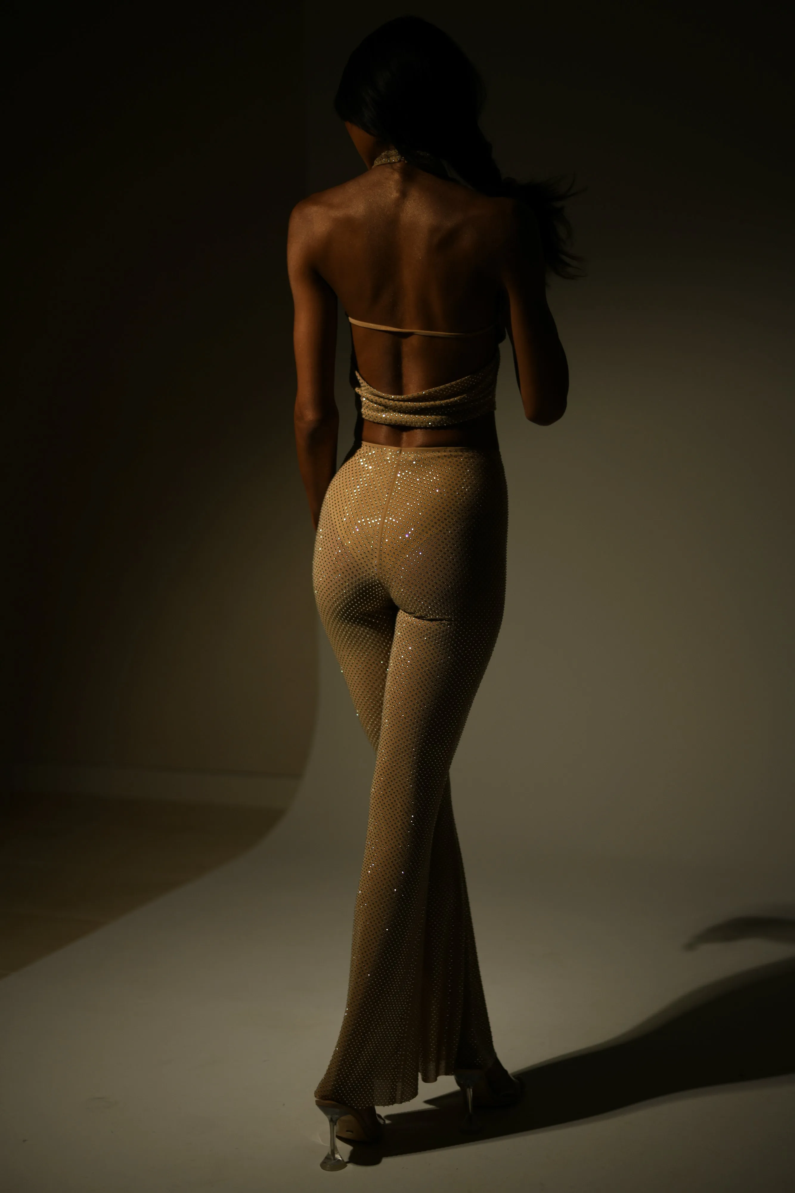 Ophelia Diamante Skinny Leg Pants - Nude sold by Meshki product image thumbnail 3