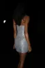 Korinna Strapless Rose Diamante Mini Dress - Silver sold by Meshki