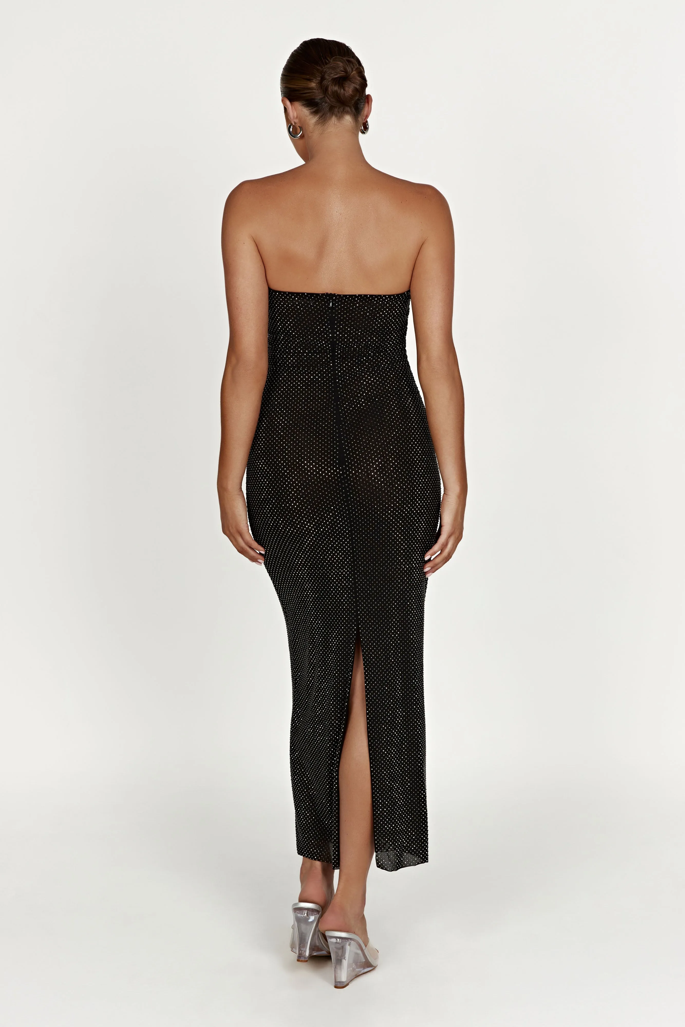 Waverly Strapless Diamante Midi Dress - Black sold by Meshki product image thumbnail 5