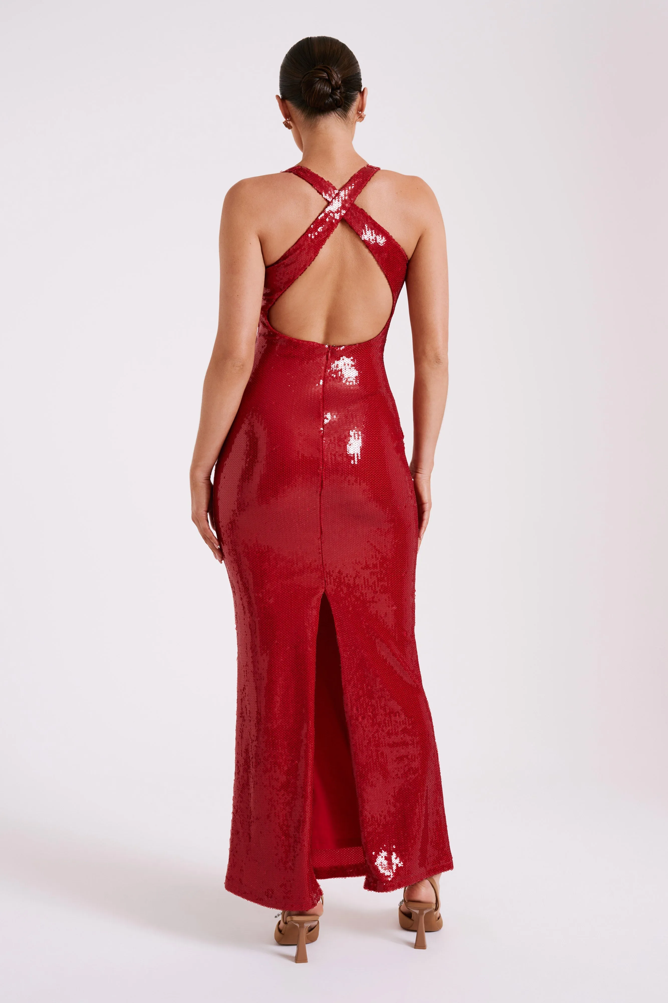 Eliza Rose Sequin Maxi Dress - Red sold by Meshki product image thumbnail 5