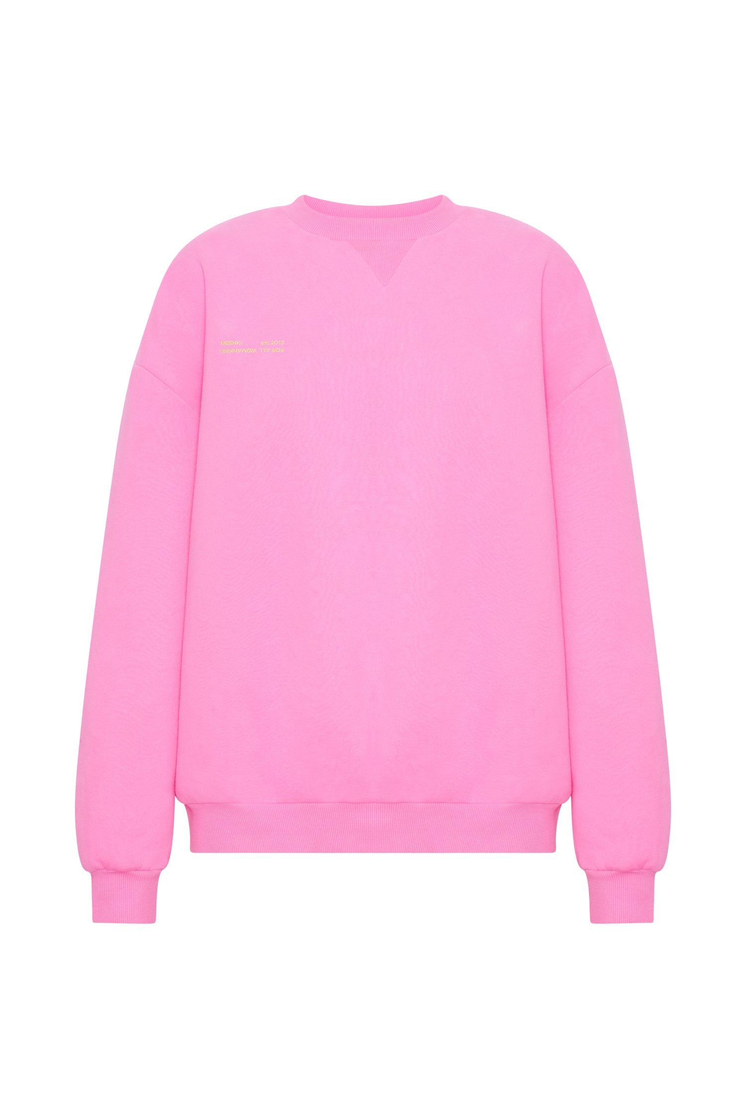 Jaz Oversized Fleeceback Crew Neck Jumper - Candy Pink sold by Meshki product image thumbnail 9